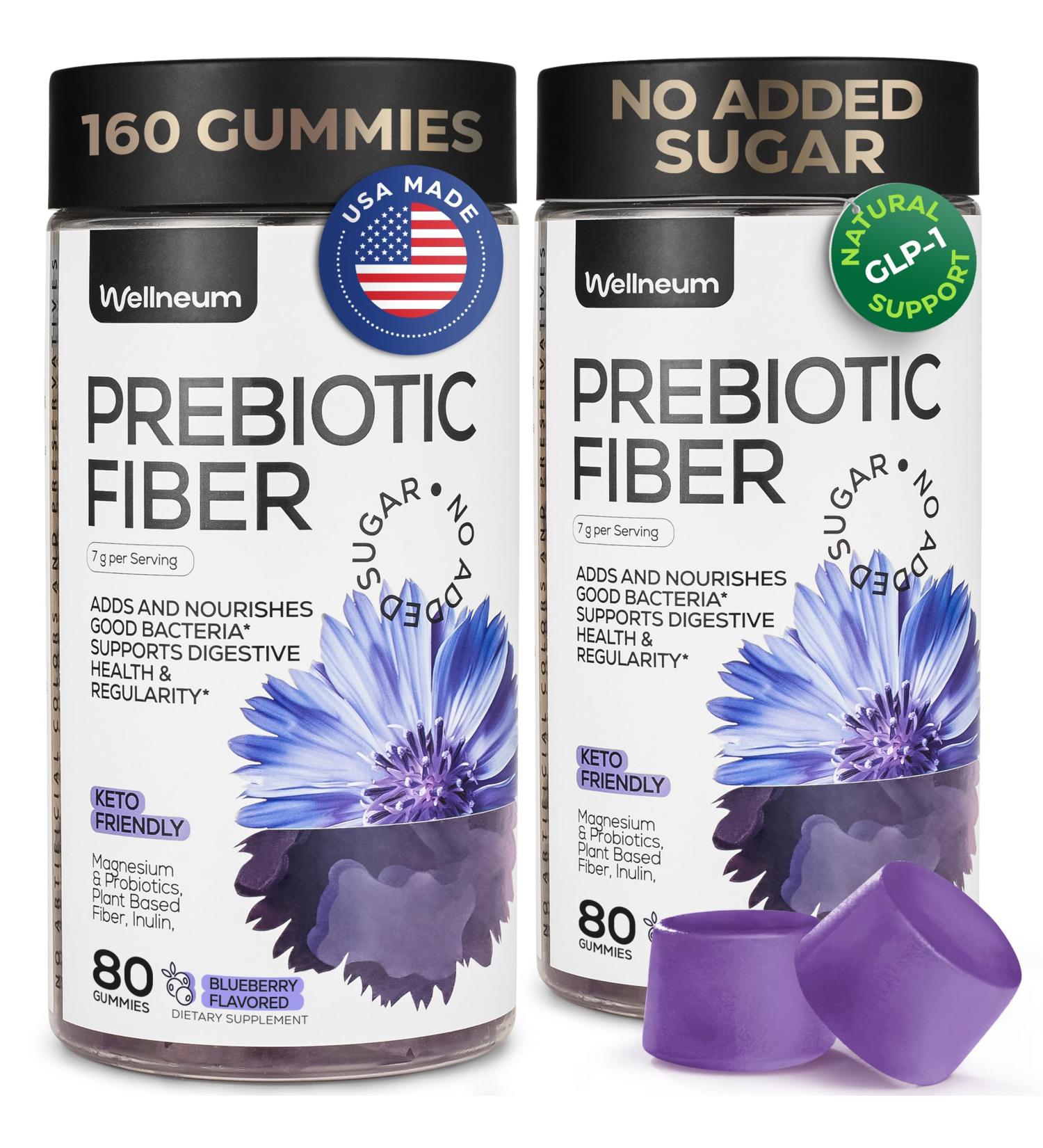 High Prebiotic Fiber Gummies for Women and Men 7G 160 Pcs (2 Pack) - Natural GLP-1 Support - Beet FOS Fiber Magnesium Inulin Probiotic - Gummy Supplement for Digestive Health - Sugar Free 80 Count (Pack of 2) Purple - Buy Online on GoSupps.com