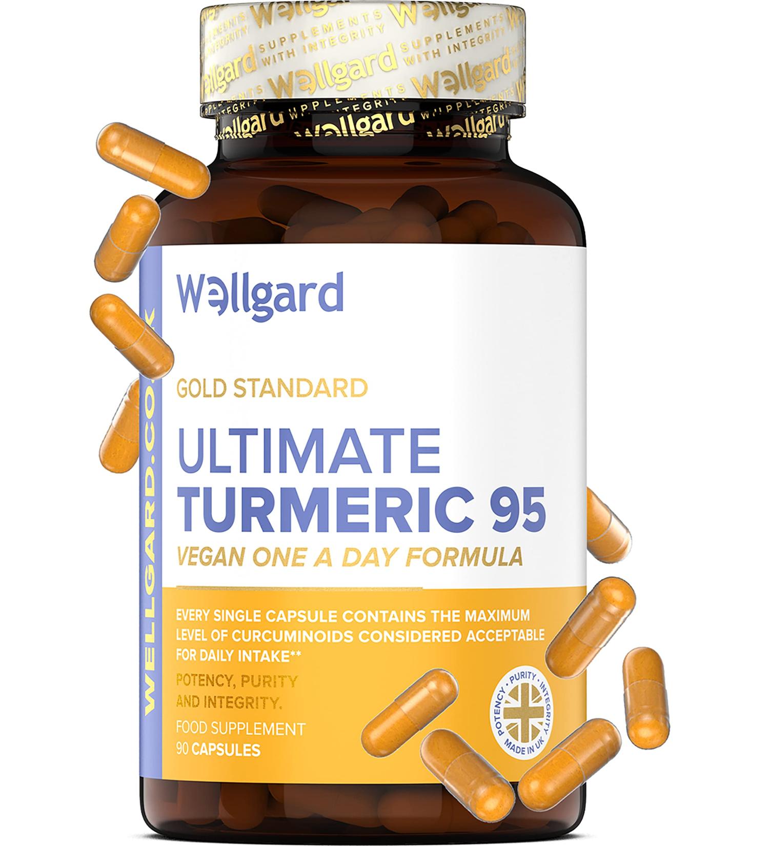 Wellgard High Strength Turmeric Capsules 95% Curcumin | Made in UK - Buy Online on GoSupps.com