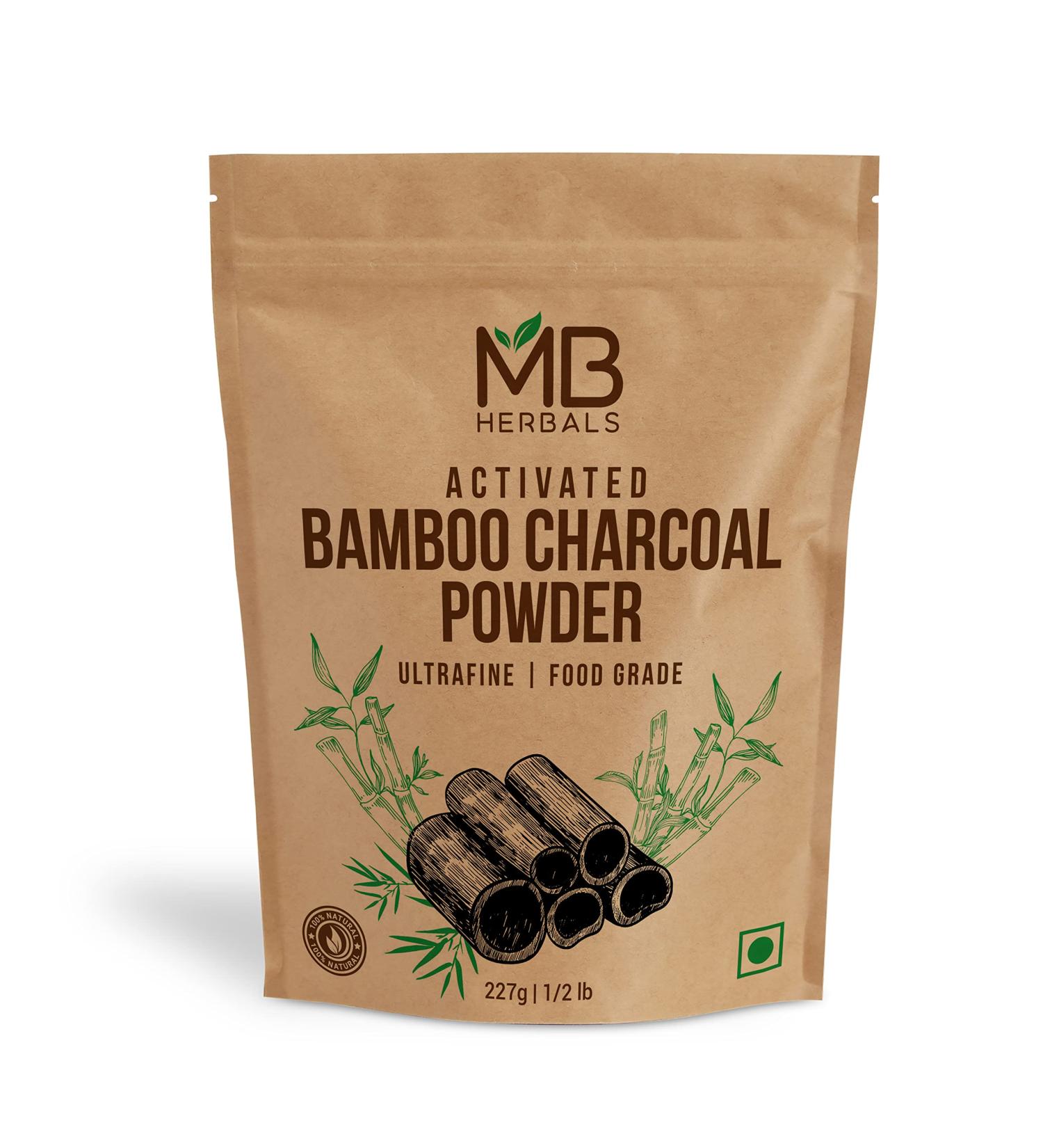 MB Herbals Activated Charcoal Powder 8 oz - Food Grade Bamboo Charcoal | Skin & Hair Detox | Toothpowder Ingredient - Buy Online on GoSupps.com