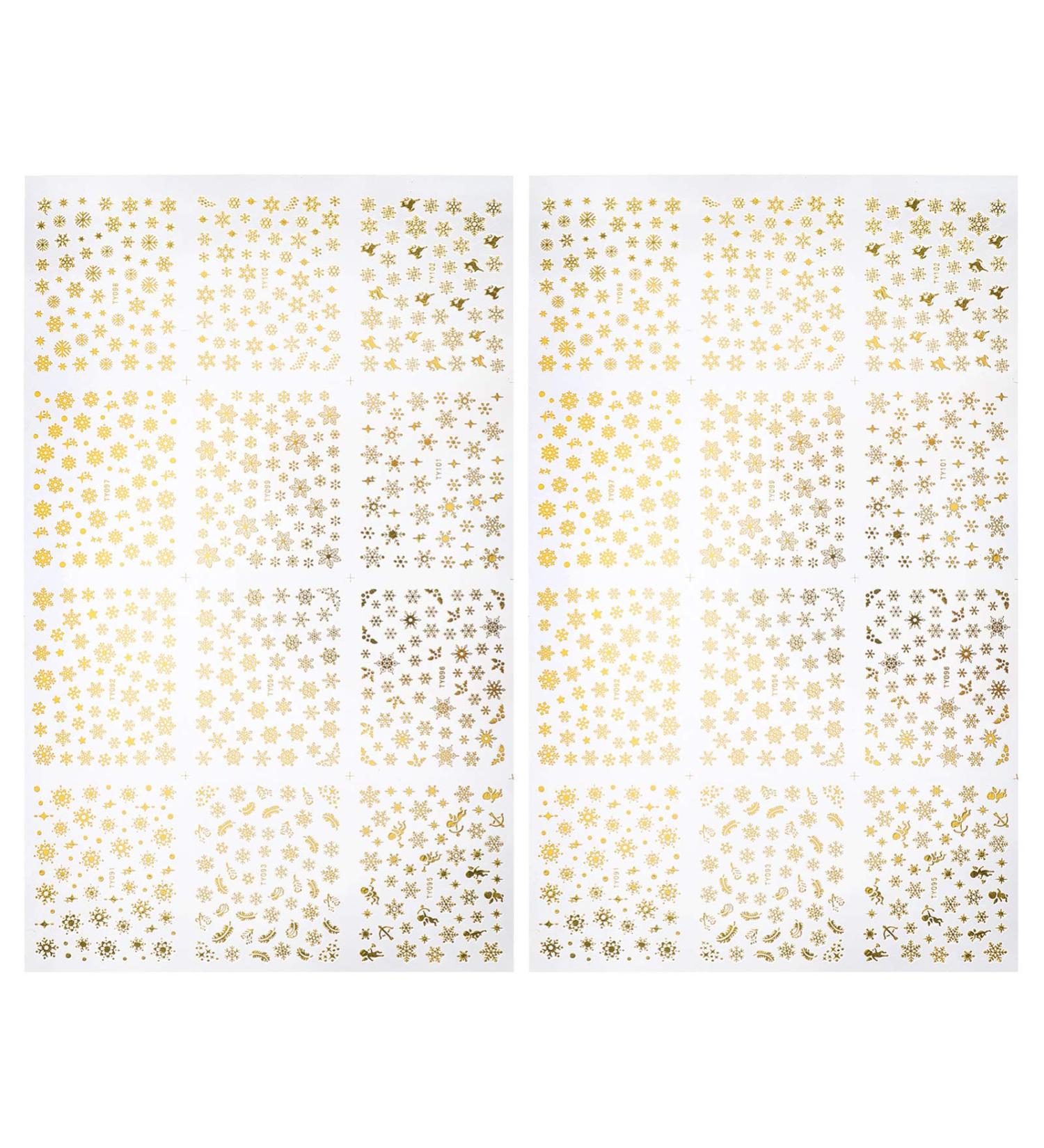 2 Sheet Christmas Nail Stickers Christmas Self- Adhesive Nail Decals Christmas Nail Decals Diy Decoration Snowflake Nail Stickers Halloween Nail Sticker Winter Sequins 3d - Buy Online on GoSupps.com