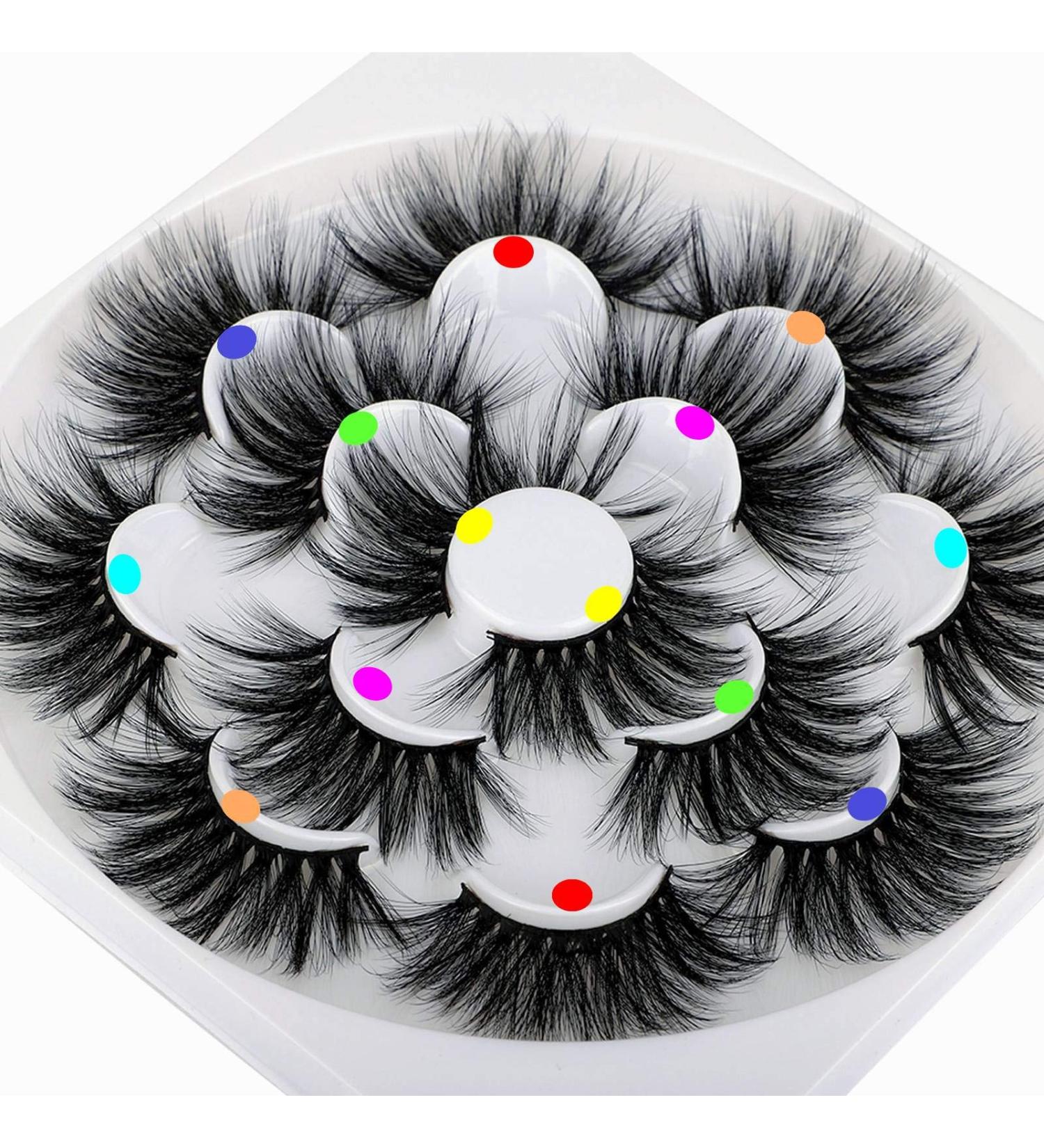 HeyAlice C-25MM 6D Dramatic Mink False Eyelashes Pack - Fluffy Handmade High Volume Fake Lashes - 7 Pairs Soft & Reusable - 3D Natural Look - Buy Online on GoSupps.com