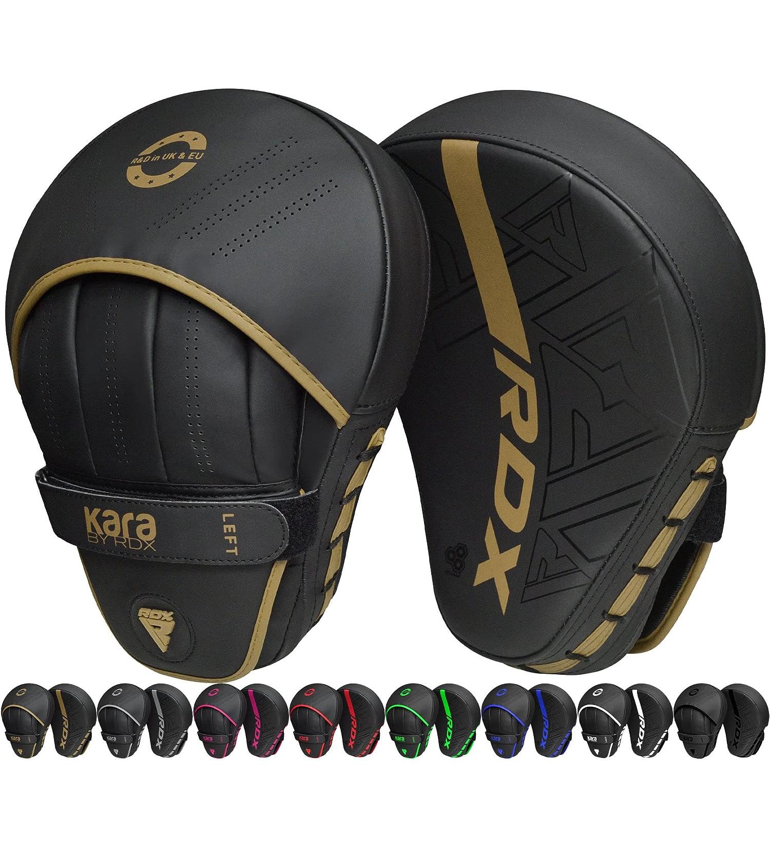 RDX Curved Focus Mitts Maya Hide Leather  Adjustable Strap  Ventilated - Buy Online on GoSupps.com