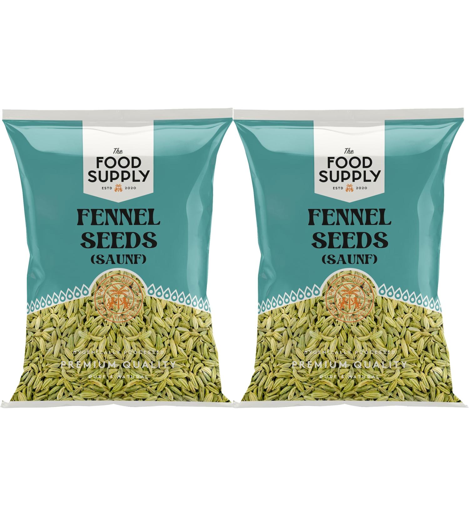 Fennel seeds 2x100g Whole Fennel Saunf (Soonf) - Finest Premium Quality | 100% All Natural | No additives or preservative
