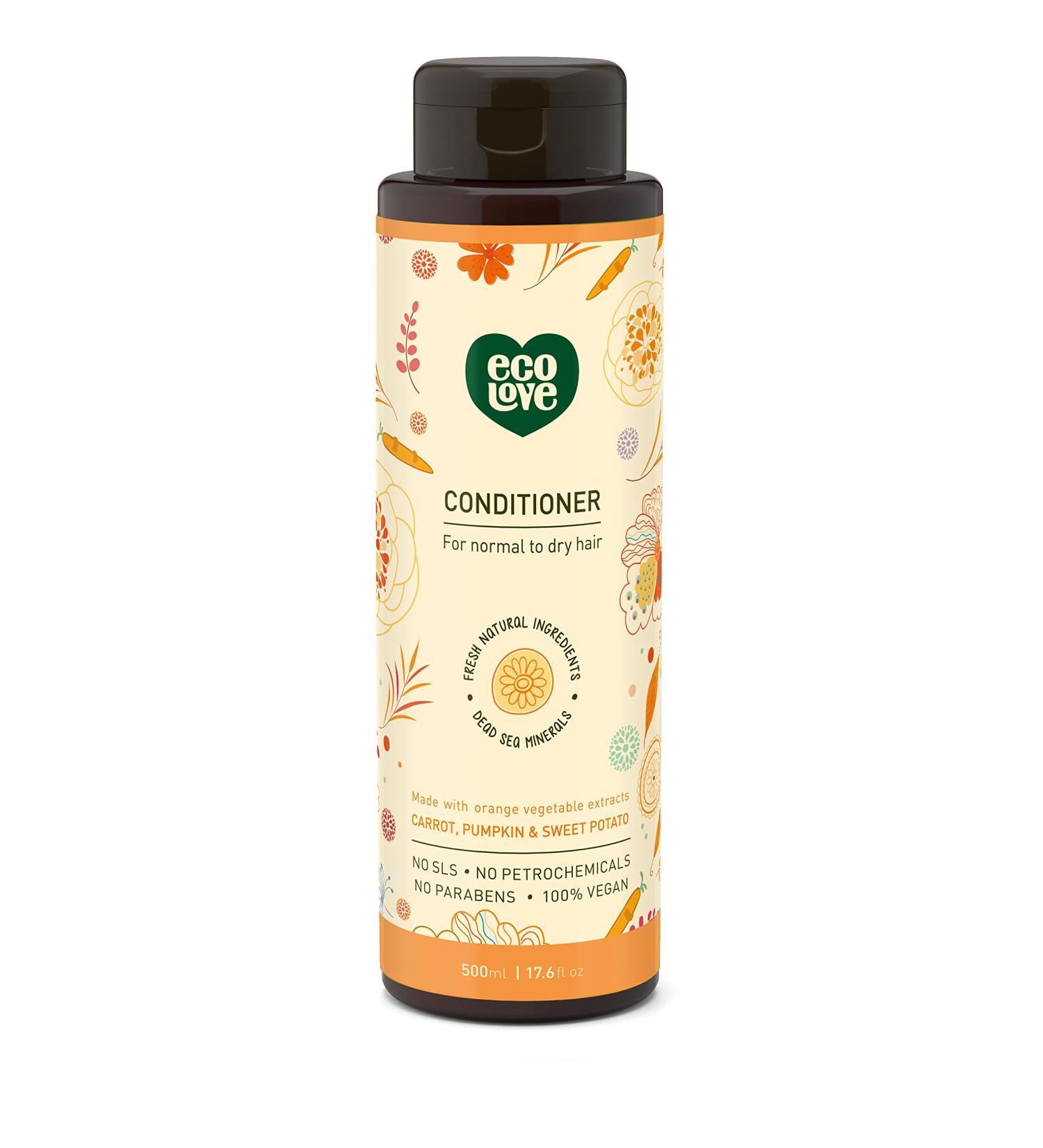 ecoLove Natural Conditioner for Dry & Color Treated Hair | Vegan, SLS & Paraben Free | 17.6 oz Carrot, Pumpkin & Sweet Potato - Buy Online on GoSupps.com