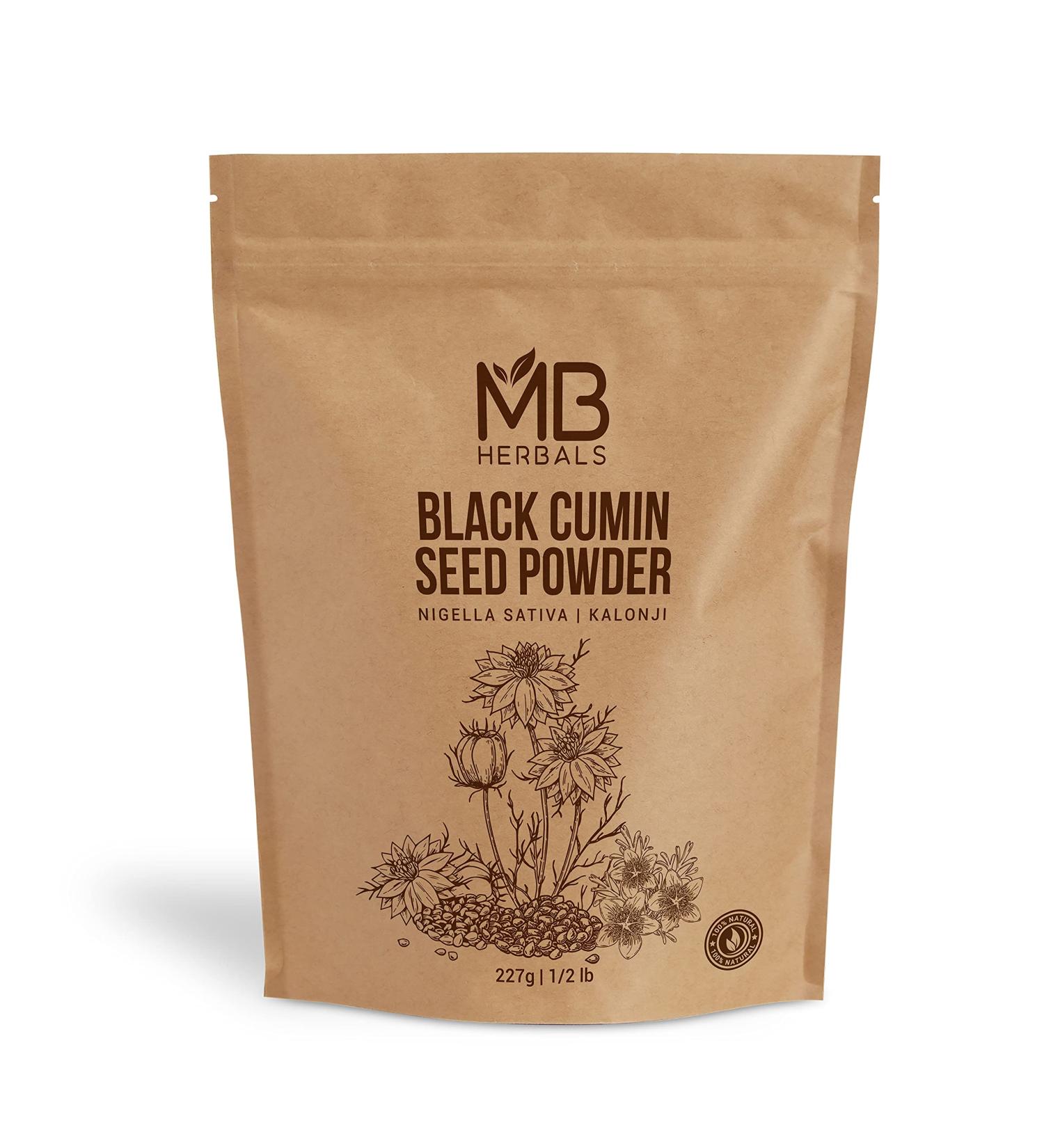 MB Herbals Black Cumin Seed Powder 227 Gram (8 oz) | Nigella sativa Powder | Kalonji Seeds Powder | Black Seeds Powder | Non GMO | No Preservatives