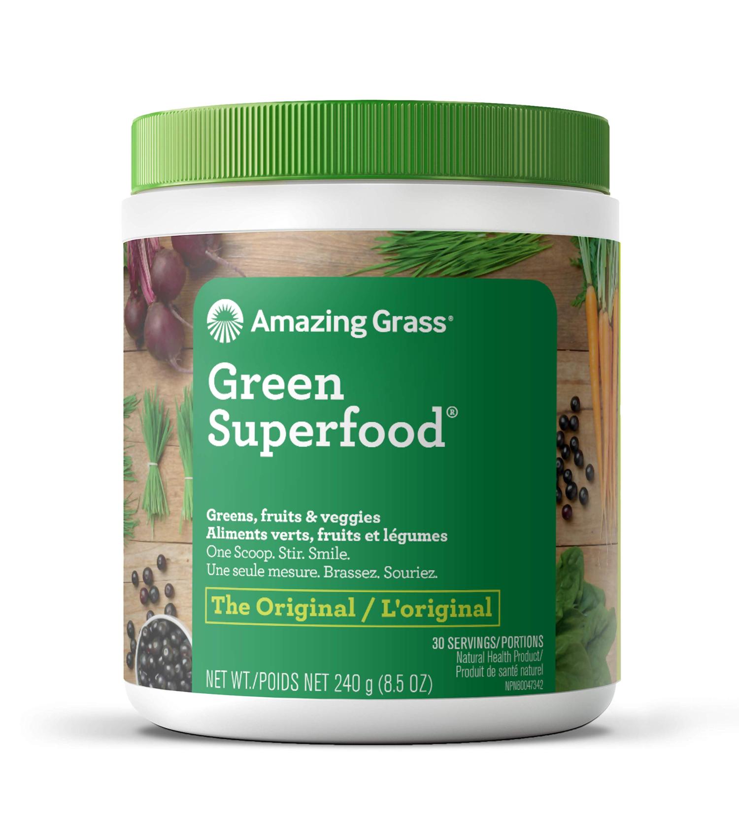 Amazing Grass Green Superfood Organic Powder with Wheat Grass and Greens Flavor: Original 30 Servings 8.5 Ounces 240 g (Pack of 1) - Buy Online on GoSupps.com