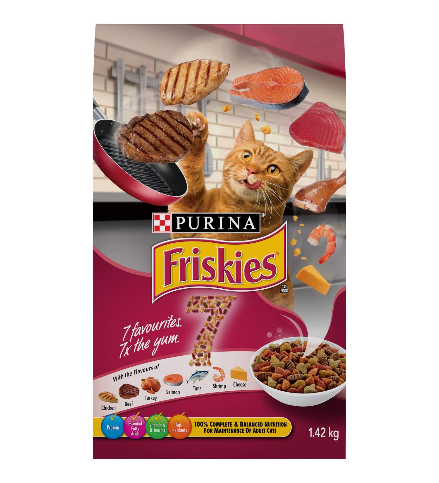 Friskies 7 Dry Cat Food - 1.42 kg Bag - Buy Online on GoSupps.com