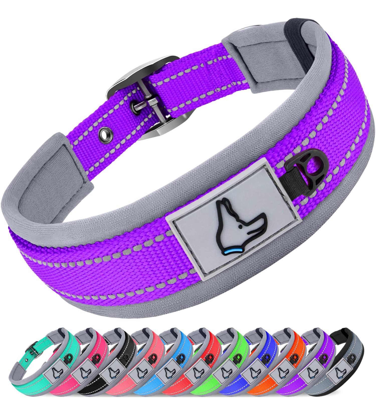 Joytale XL Dog Collar - Softly Padded Neoprene & Reflective Nylon for Extra Large Dogs - Purple 1 Pack - Buy Online on GoSupps.com