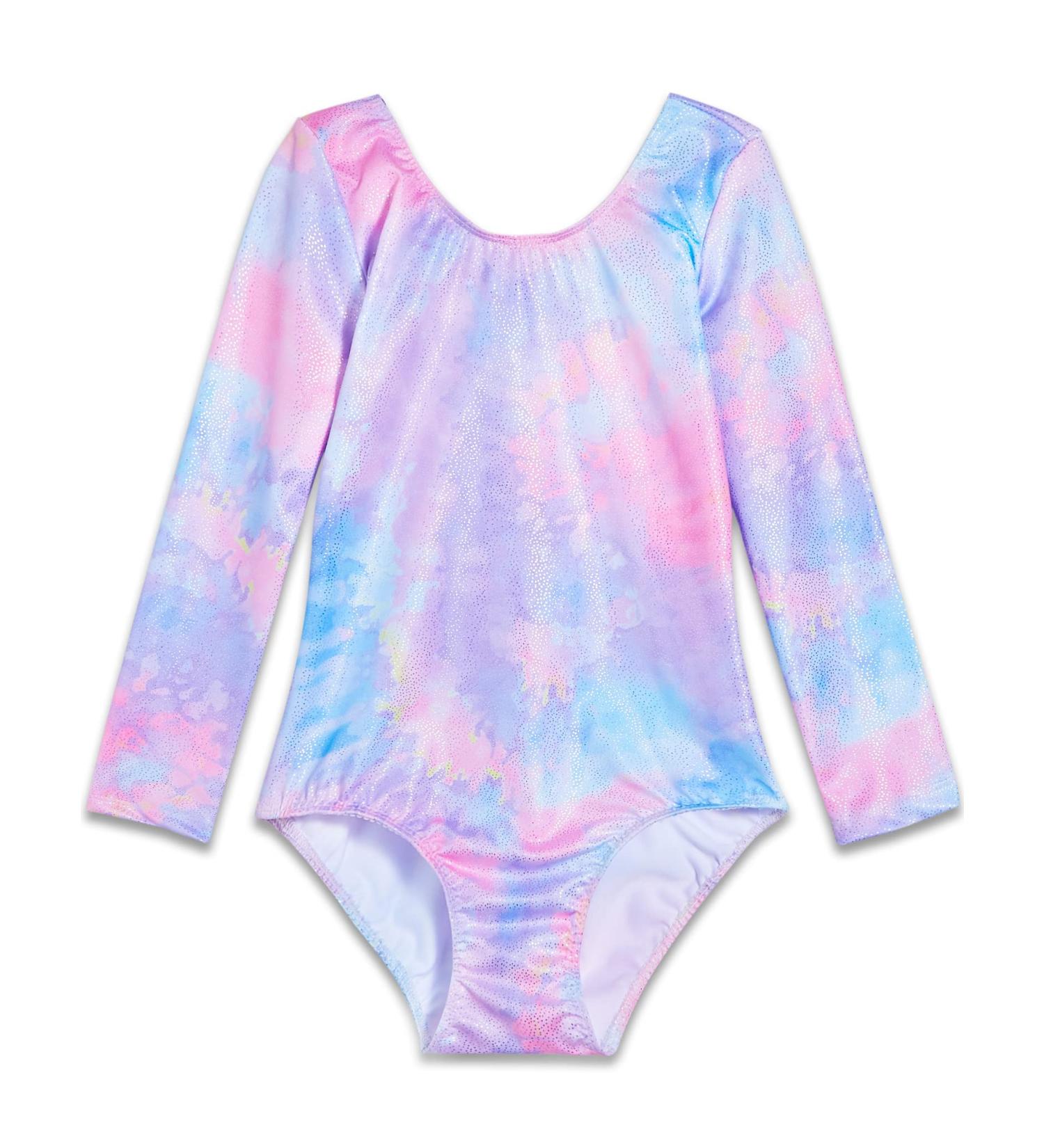 Sparkly Unicorn Rainbow Gymnastics Leotard for Girls | Long Sleeve Tumbling Outfit Age 2-9 Years | Tie Dye B 2-3T - Buy Online on GoSupps.com