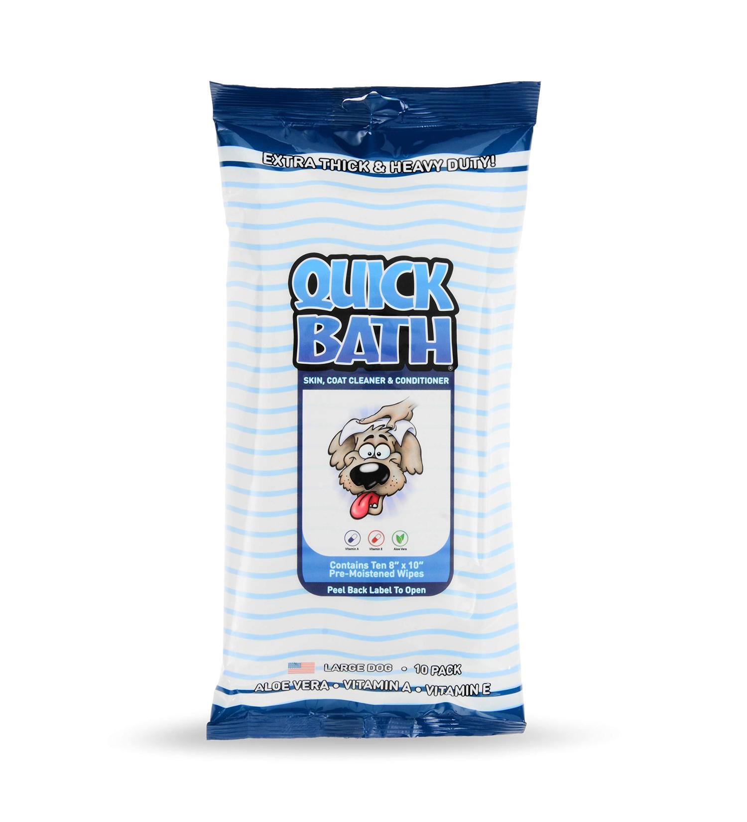 International Veterinary Sciences Quick Bath Large Dog Wipes - Skin & Coat Cleaner Conditioner (10 Pack) - Buy Online on GoSupps.com