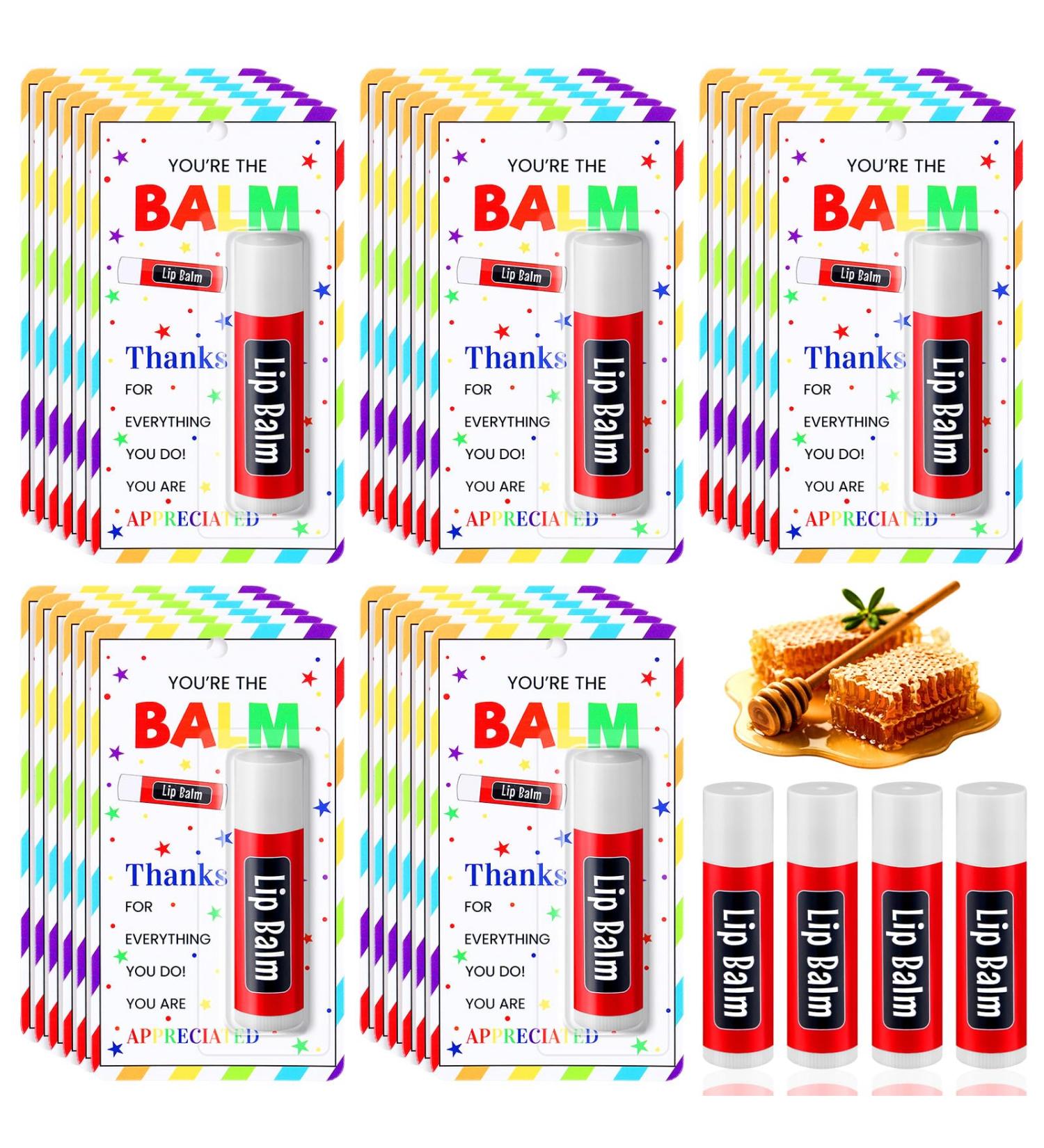 Linyuthia 30 Pack Teacher Appreciation Gifts Lip Balms Bulk Staff Teacher Volunteer Employee Thank You Gifts Teachers' Day Thanksgiving Day Thank You Party Supplies - Buy Online on GoSupps.com