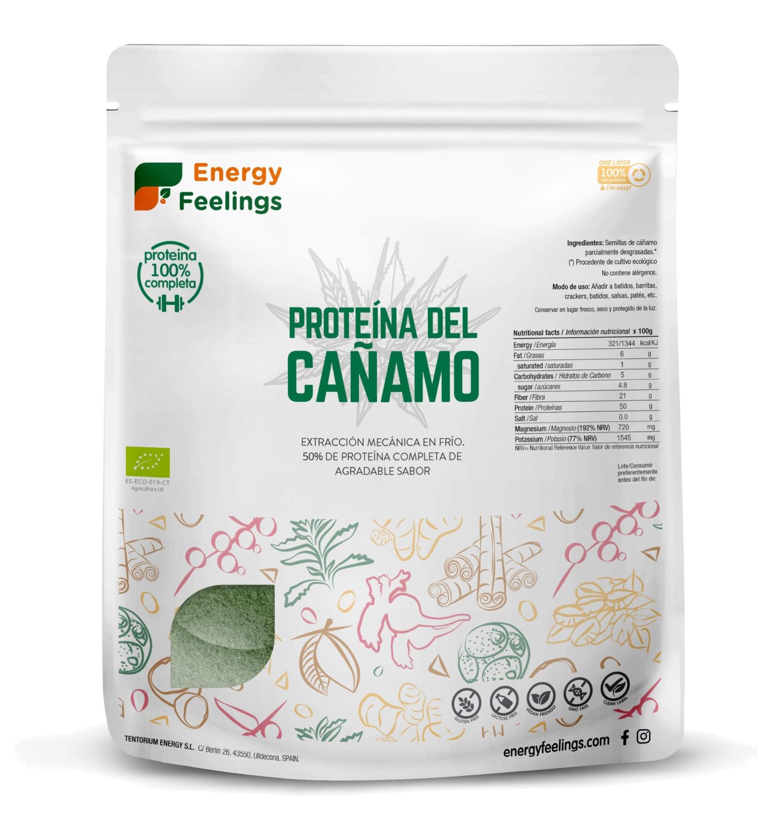 Energy Feelings Prot ine V g tale Bio de Chanvre 50% 1kg Vegan Protein Powder Prot ine en Poudre Sans Sucre Ajout et Sans Lactose pour Musculation Naturelle Organic Neutre - Buy Online on GoSupps.com