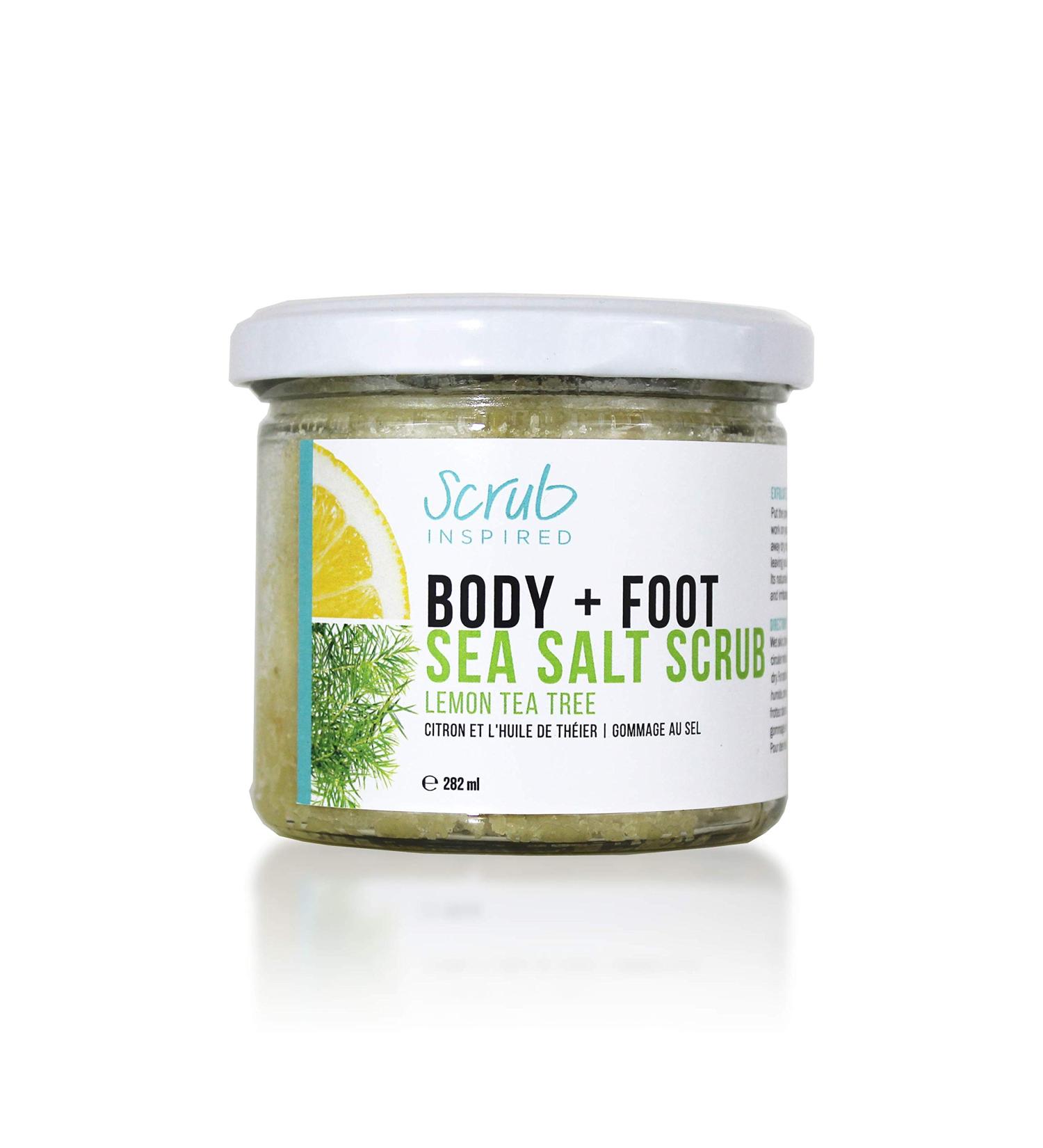 Lemon & Tea Tree Body & Foot Dead Sea Salt Scrub | Hydrating Natural Exfoliating Scrub | Foot salt scrub | body exfoliant | 100% all natural vegan exfoliant no artifical fragrances | 282g - Buy Online on GoSupps.com