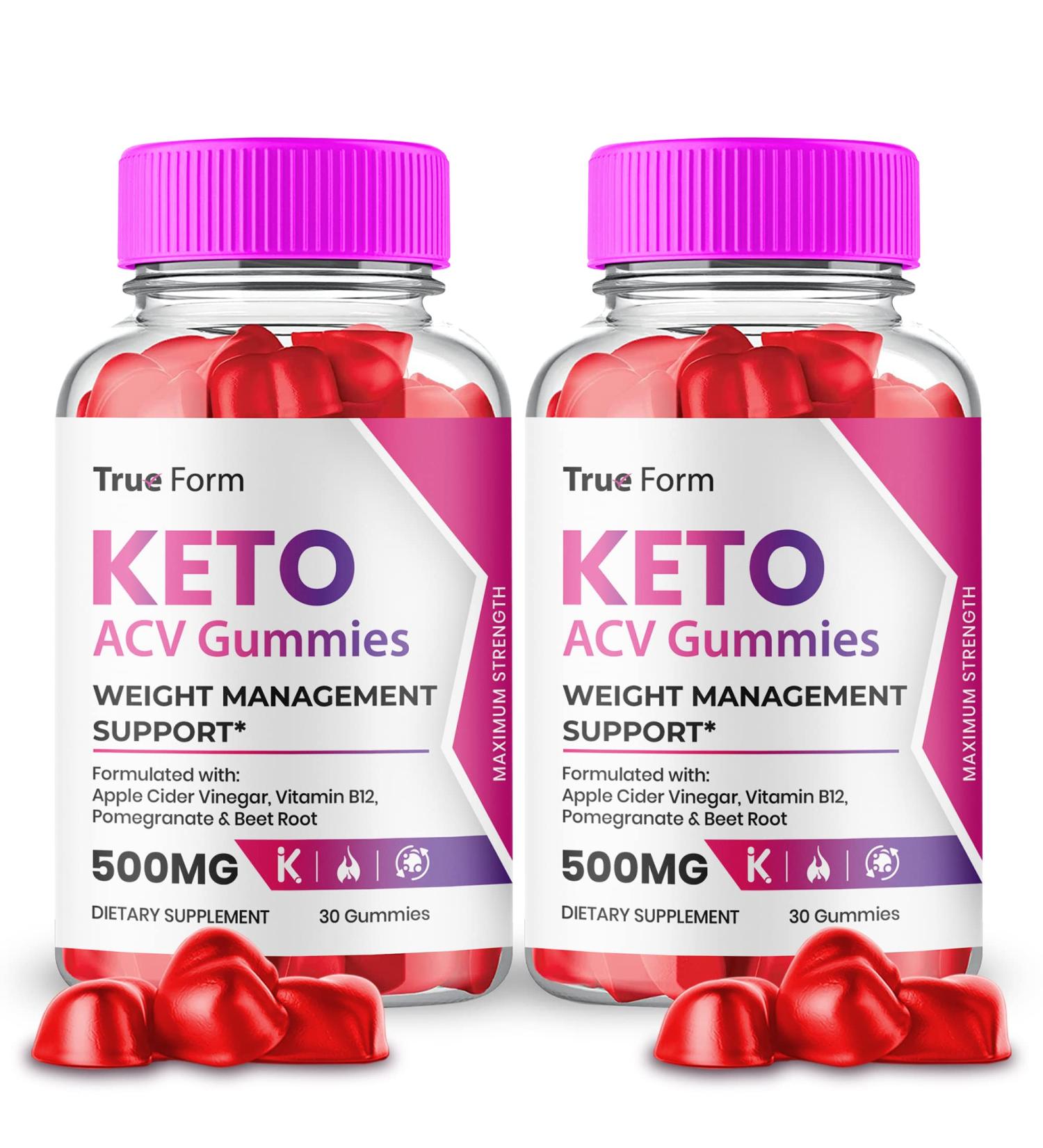 True Form Keto + ACV Gummies - Official Weight Management Advanced Formula (2 Bottles) - Buy Online on GoSupps.com