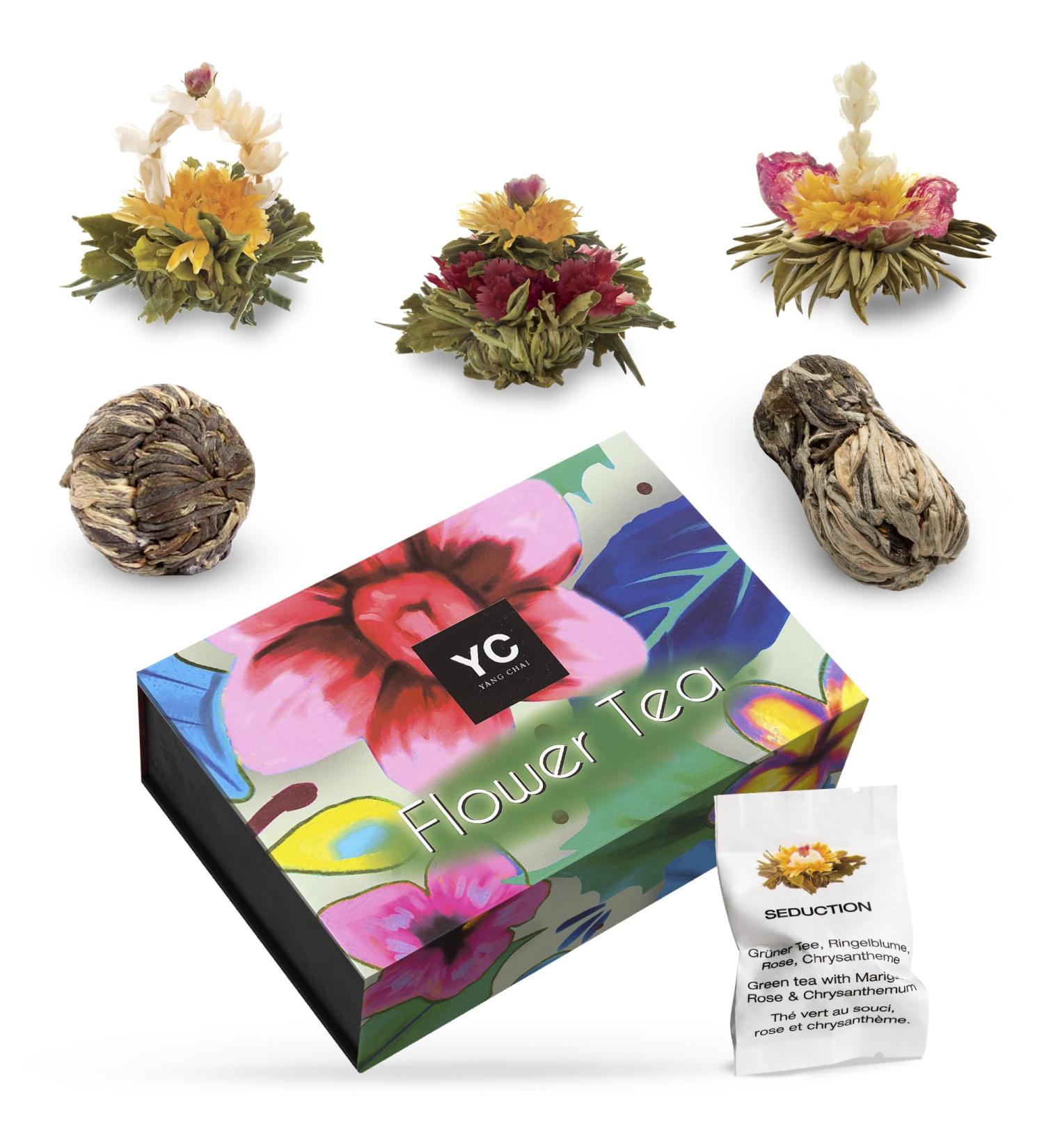 Yc Yang Chai Teblumen Mix Admira - 6 Bloomed Green Tea Gift Set in Magnetic Box | 5 Varieties XXL Tea Blower | Perfect for Women & Tea Lovers - Buy Online on GoSupps.com