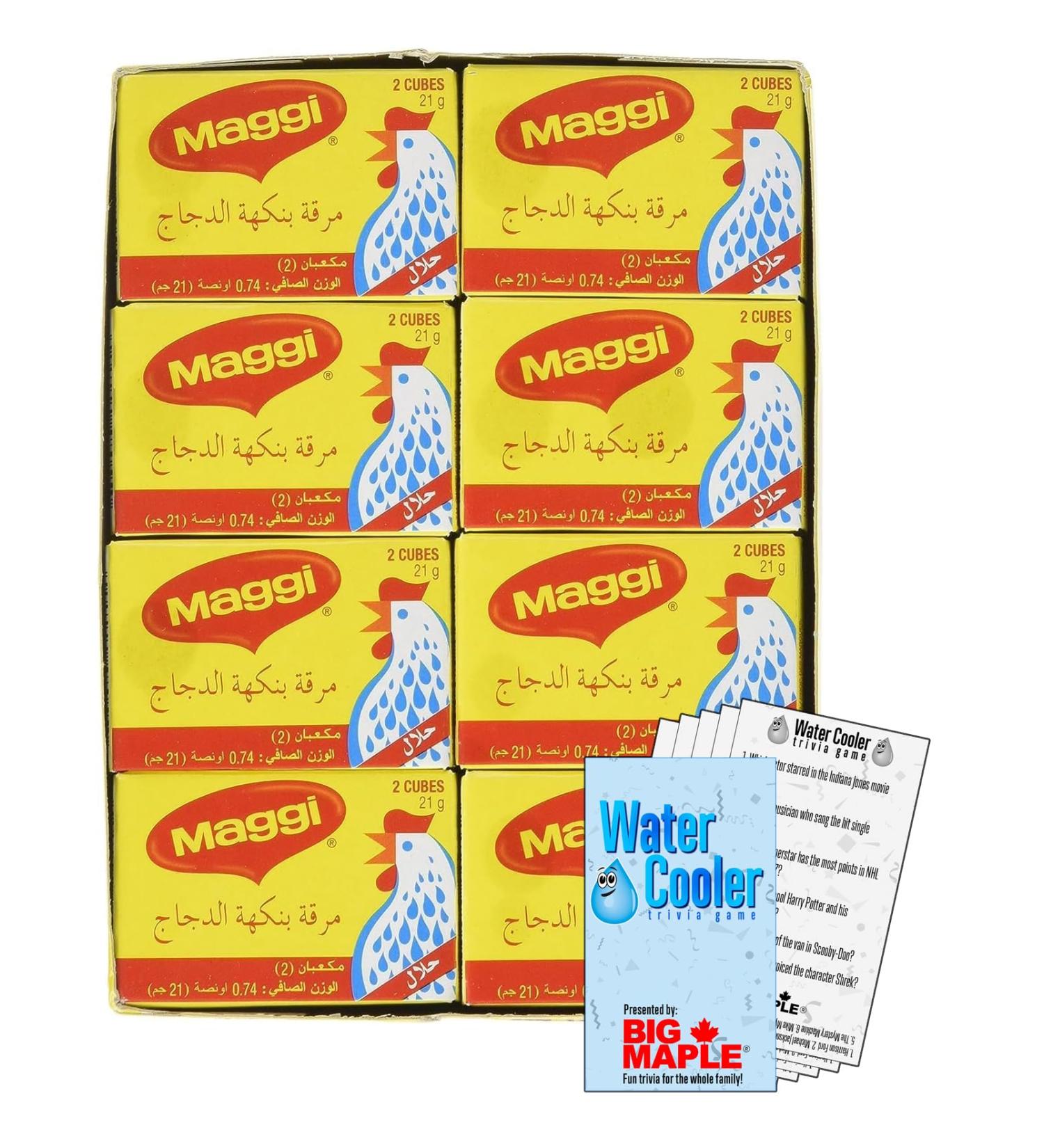 Bouillon Chicken Flavoured Cooking Cubes Bundle. Includes (1) Package of Bouillon Chicken Flavoured Cooking Cubes (504g 24 total cubes) with Water Cooler Trivia Game by BIG MAPLE . Add Flavour to your Meals Dinner Soup Sauces - Buy Online on GoSupps.com