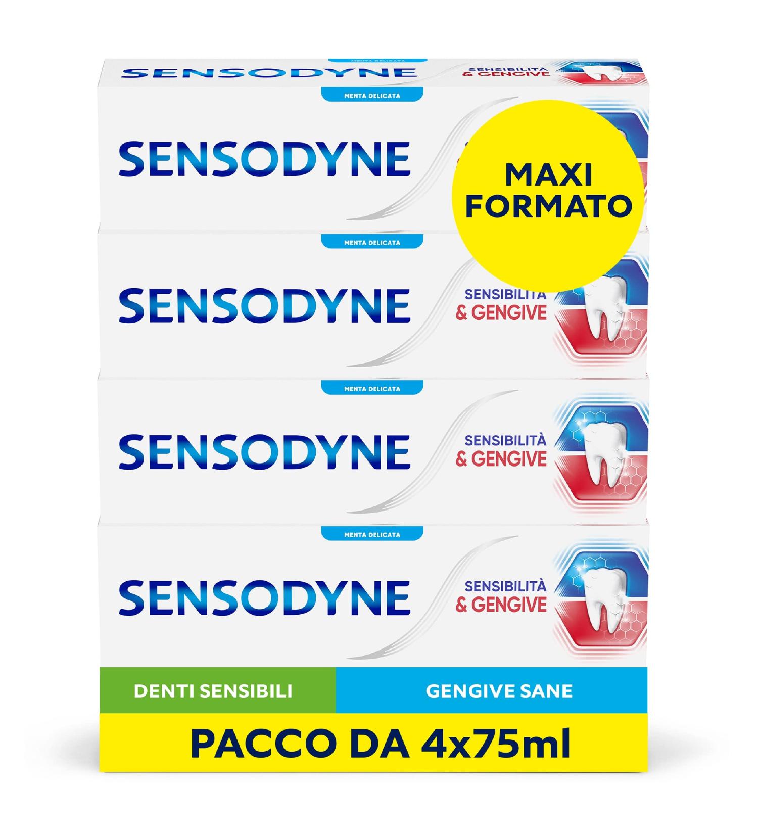 Buy Sensodyne Toothpaste for Sensitive Teeth & Gums - Mint Flavor (4 x 75ml) | Daily Dental Care & Oral Hygiene - Buy Online on GoSupps.com