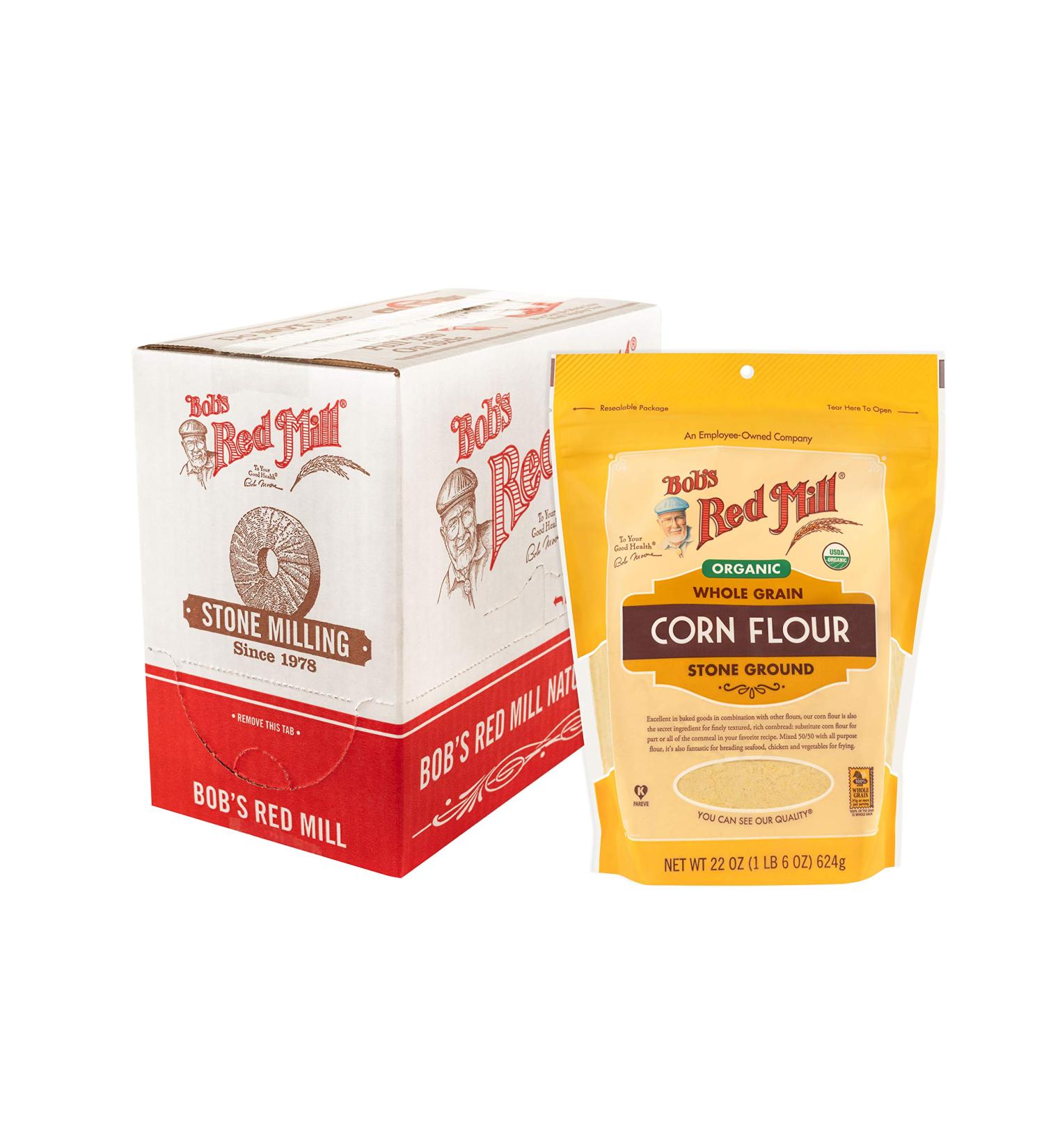 Bob's Red Mill Stone Ground Whole Grain Corn Flour 22 oz (Pack of 4) - Buy Online on GoSupps.com