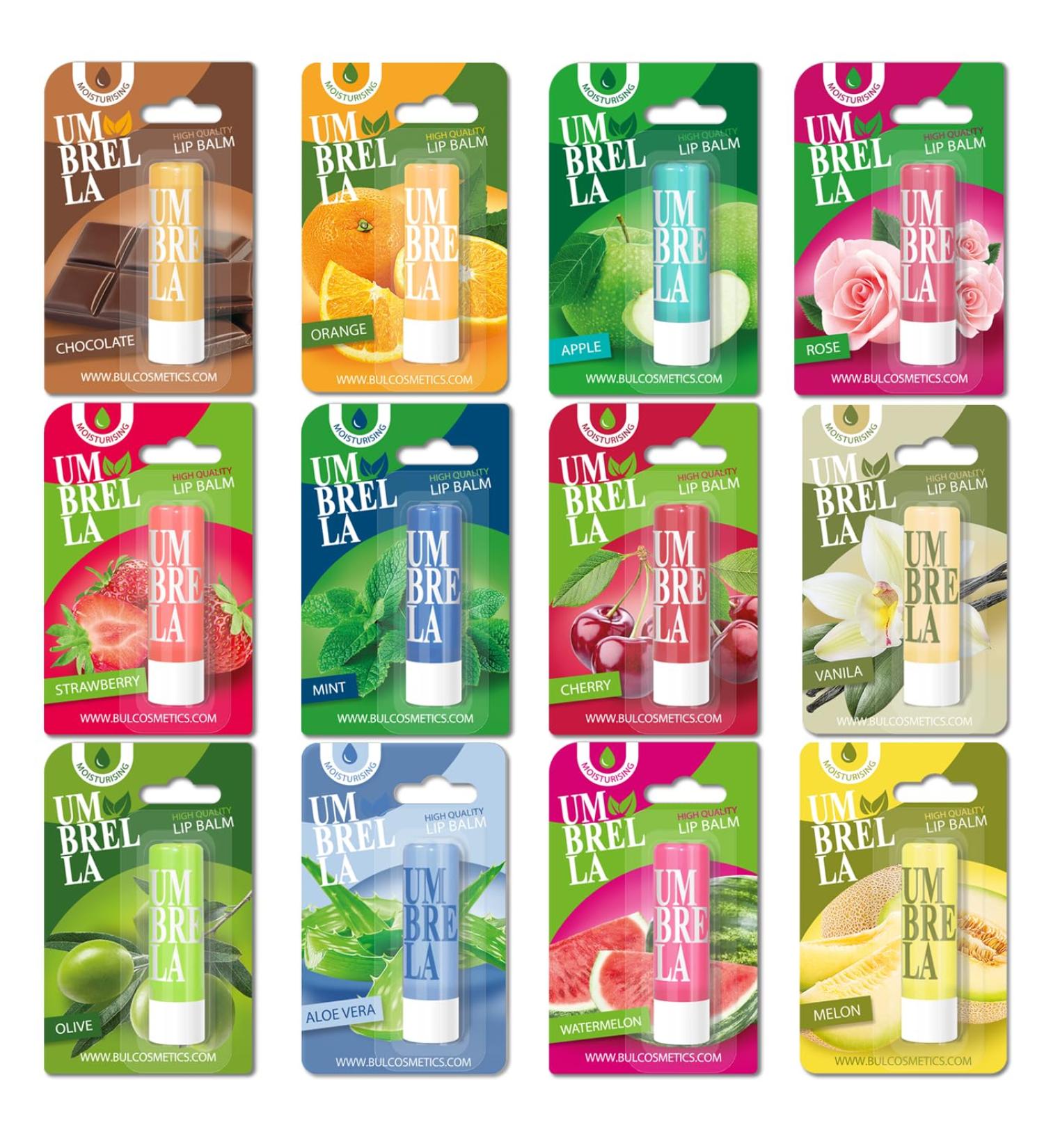 Set of 24 Luxury Lip Balms 12 Different Scents Unisex Protect & Repair Hydrates - Buy Online on GoSupps.com