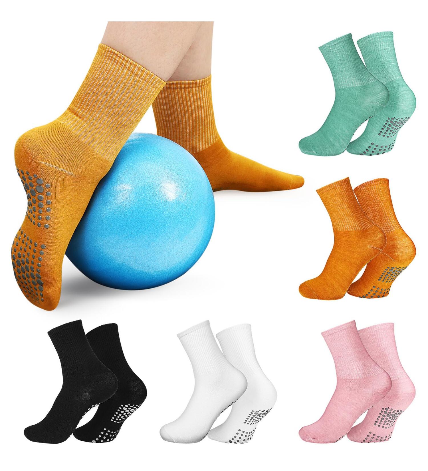  Beavorty Beavorty Grip Pilates Socks For Women 5 Pairs Non-Slip Yoga Socks Sports Socks Breathable Dance Socks For Bar Ballet Barefoot Workout - Buy Online on GoSupps.com