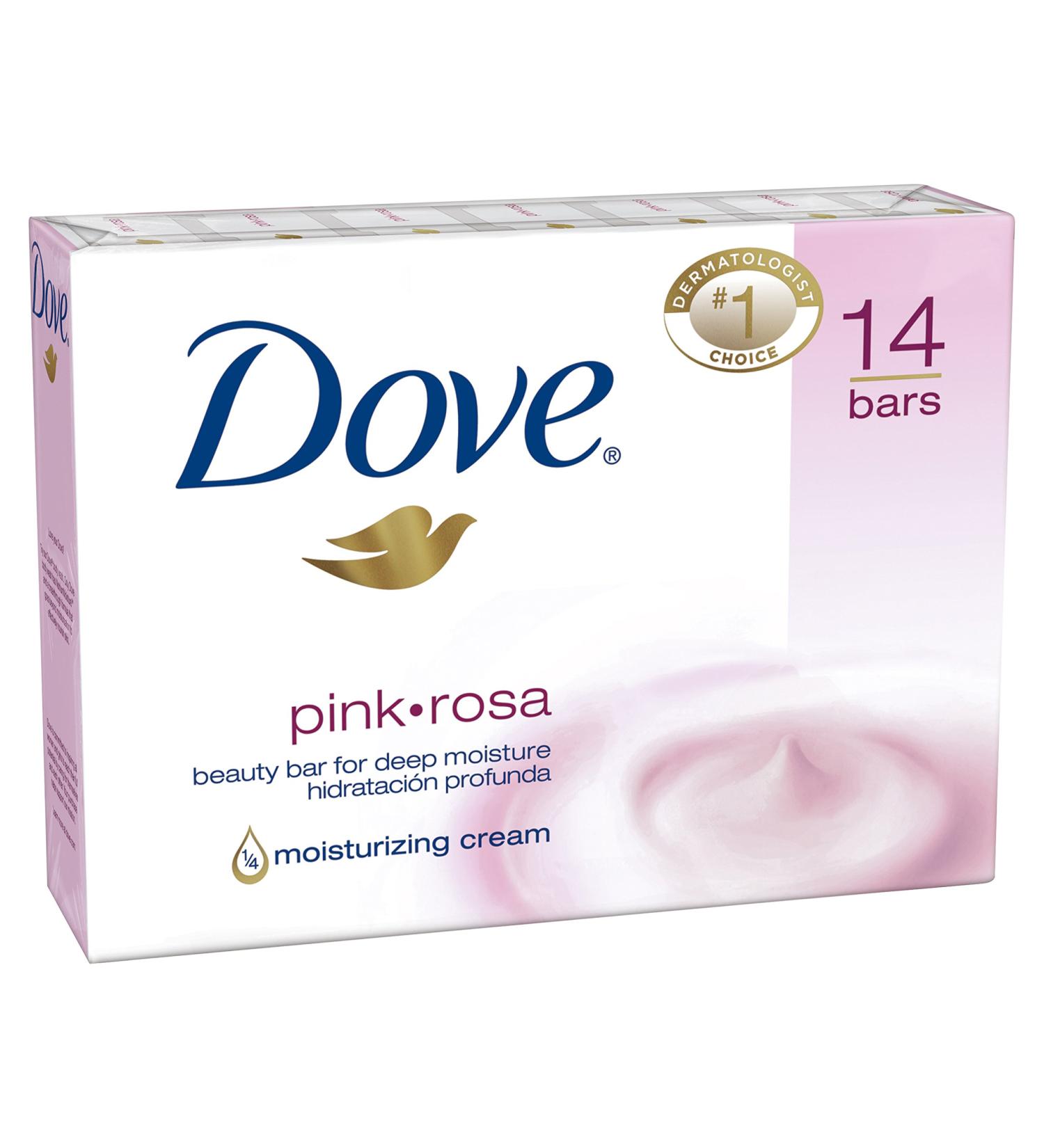 Dove Pink Beauty Bar - 4 Bars (4 oz Each) | Moisturizing Soap for Soft Skin - Buy Online on GoSupps.com