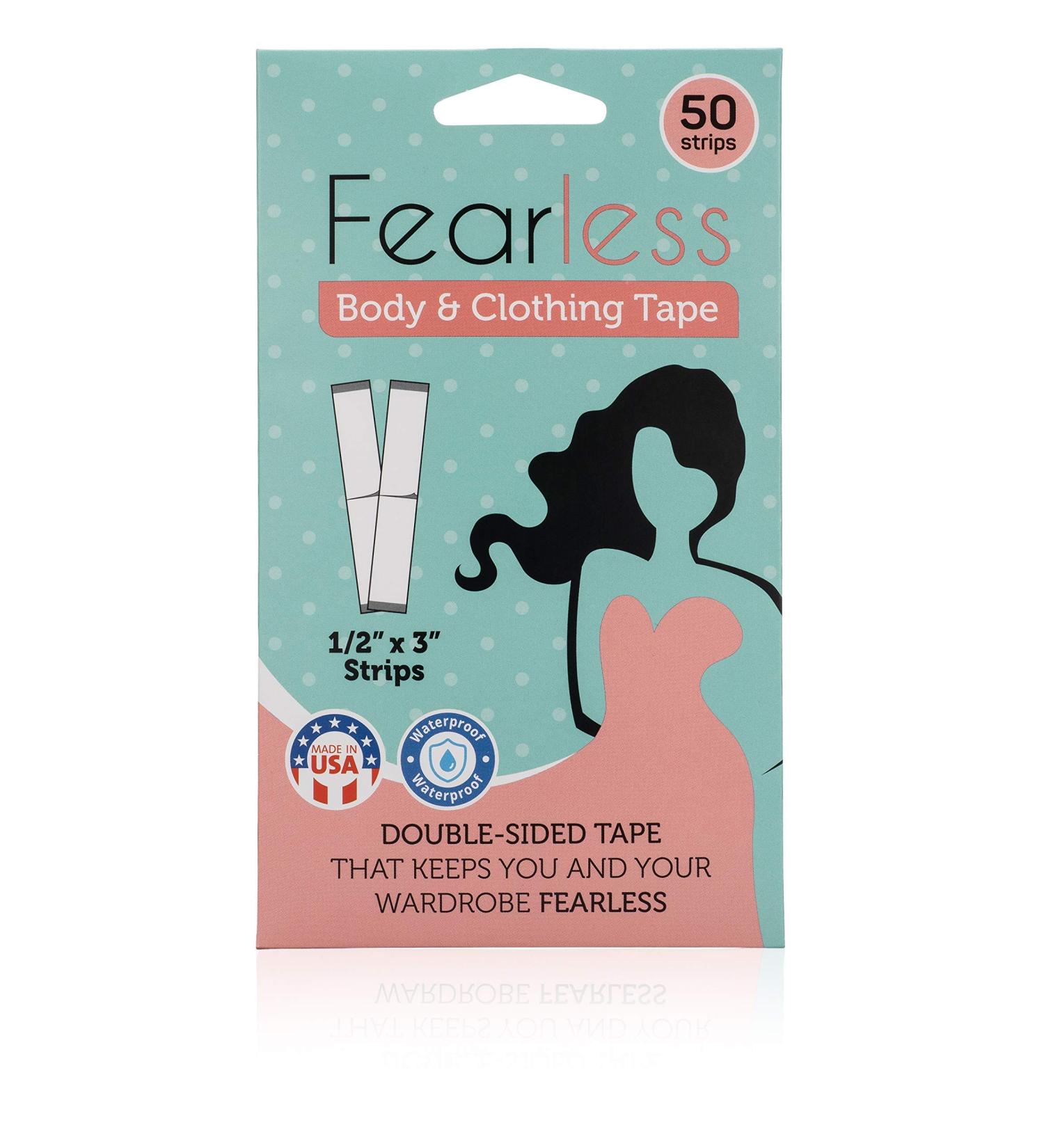 Fearless Tape - Double Sided Fashion Tape (50 Strip Pack) | Strong Adhesive, Gentle on Skin & Fabric | Transparent - Perfect for All Skin Tones - Buy Online on GoSupps.com