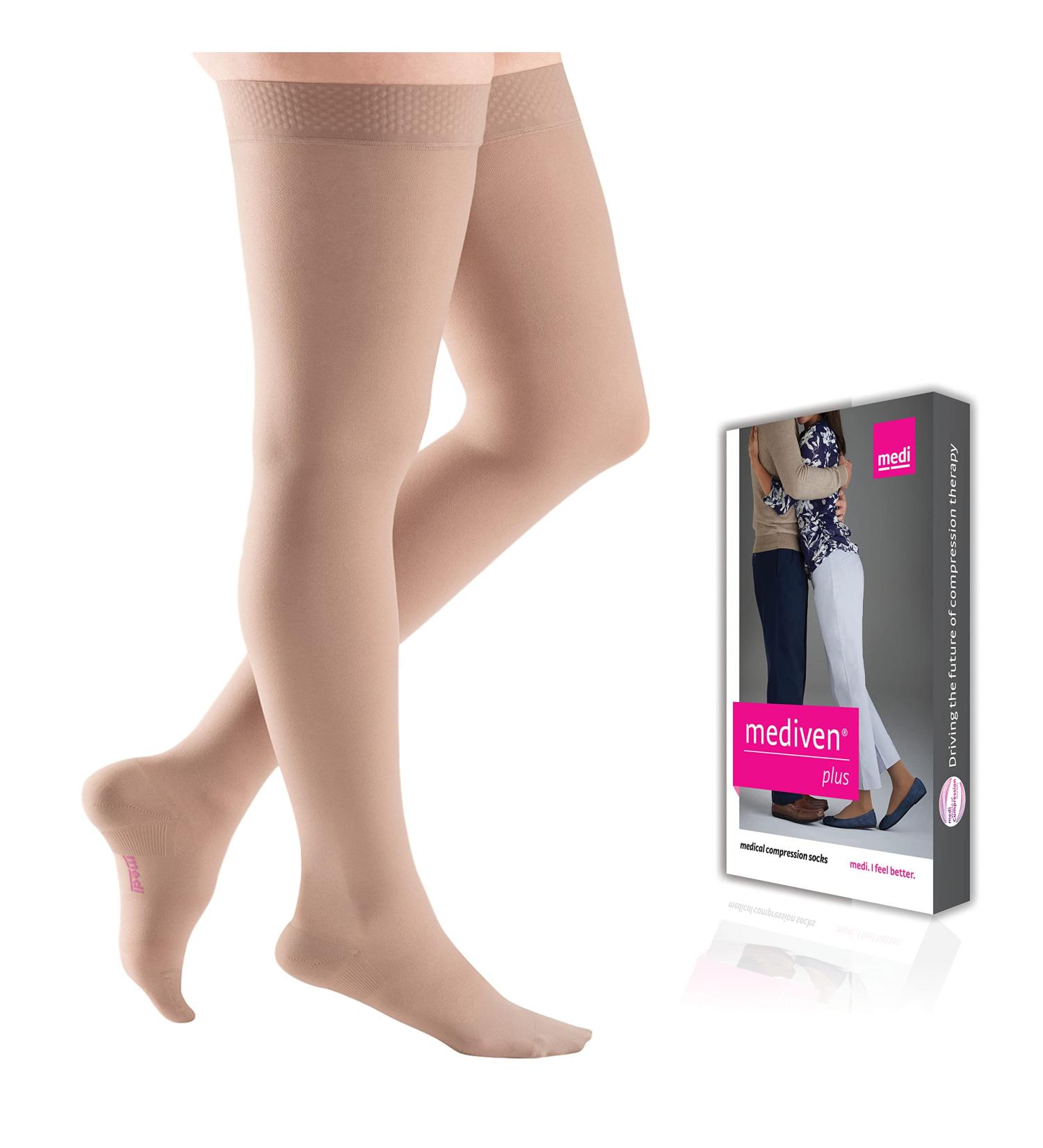 Buy Mediven Plus Compression Thigh High Socks for Men & Women - 30-40 mmHg Closed Toe Beige II - Fast International Shipping - Buy Online on GoSupps.com