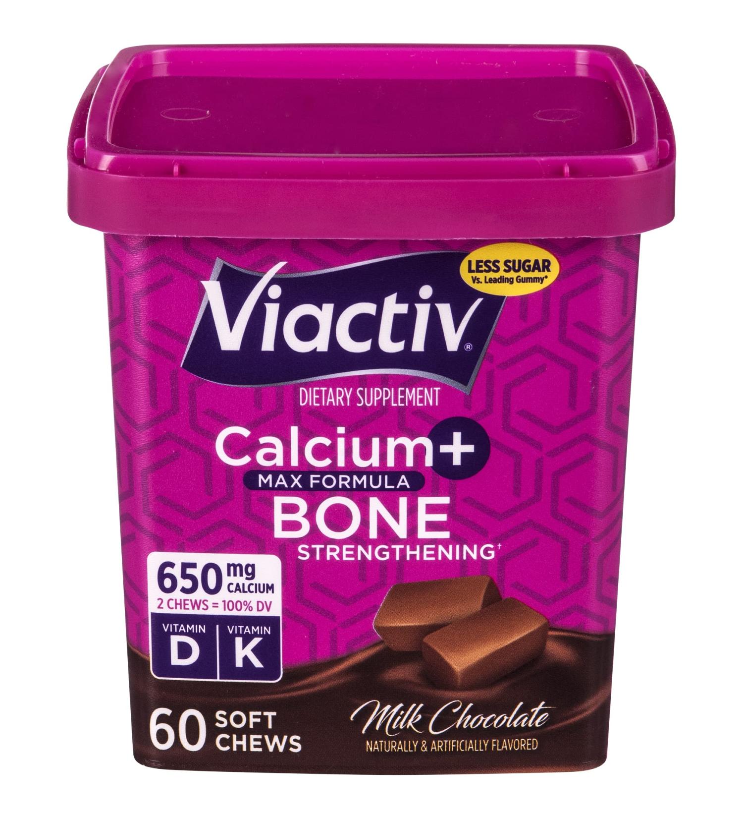 Viactiv Calcium + Vitamin D3 Milk Chocolate Soft Chews - 60 Count - Buy Online on GoSupps.com