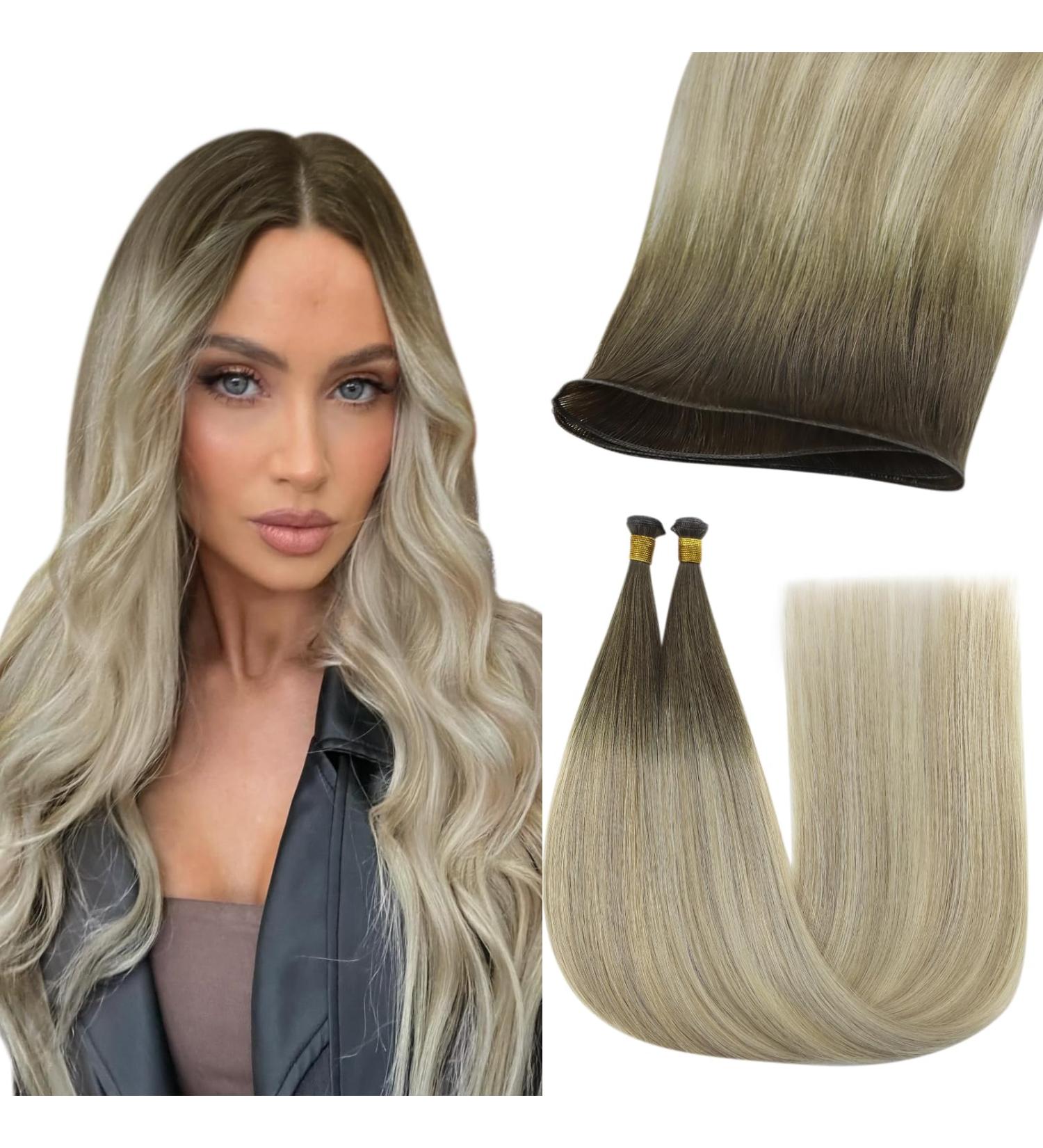 Buy Youngsee Genius Weft Balayage Real Hair Extensions 60cm - Brown/Blonde Tresses #4/7/80 | Virgin Remy 25g for Luxurious Volume - Buy Online on GoSupps.com