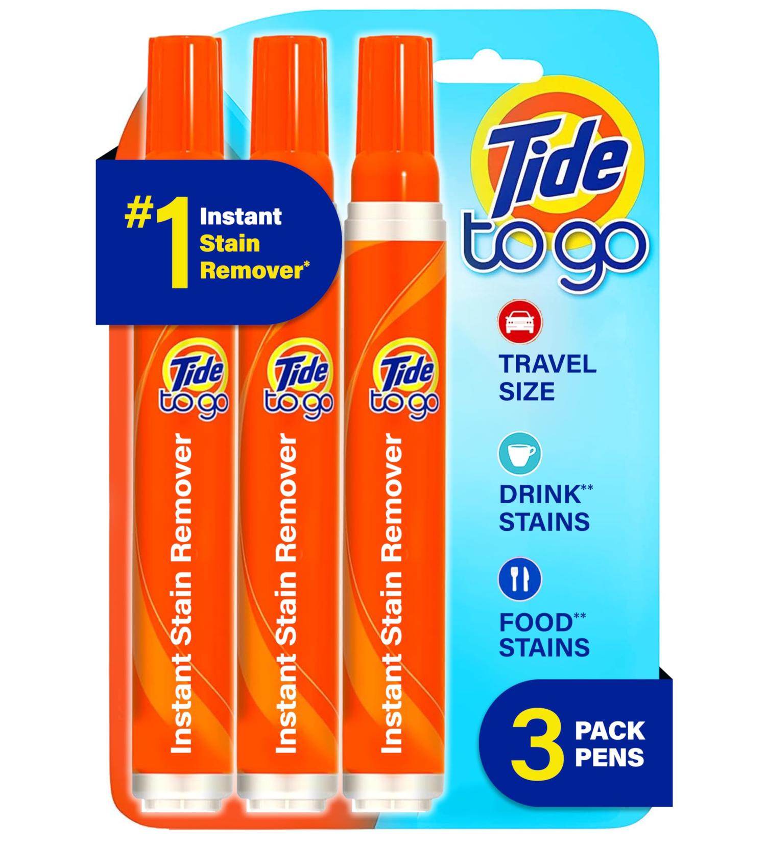 Tide Pen Stain Remover - Instant Spot Cleaner for Food & Drink Stains Portable & Travel-Friendly 3 Count - Buy Online on GoSupps.com