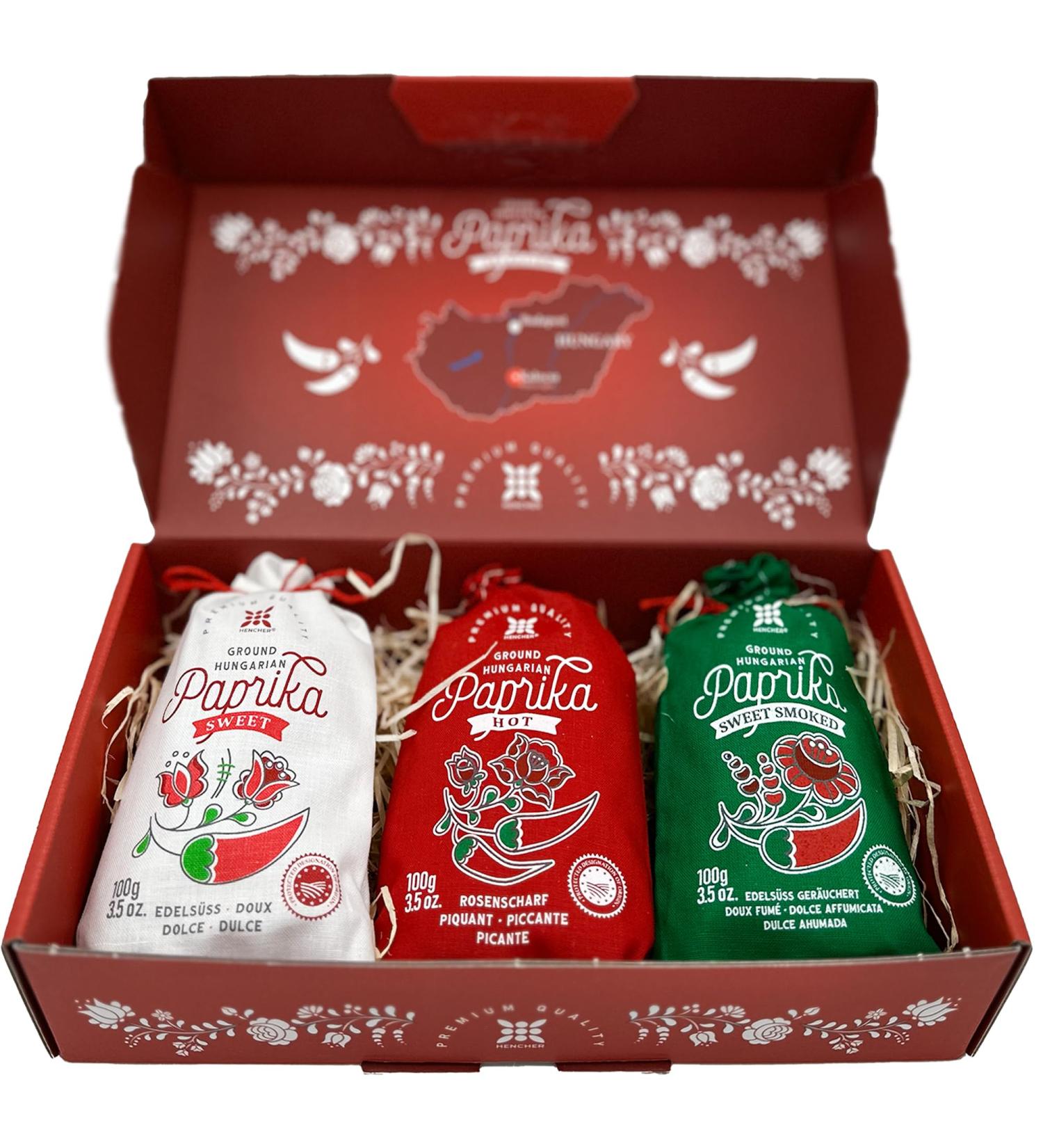 Hungarian Paprika Powder Gift Set (3 x 100g) Imported from Kalocsa Hungary Sweet Spicy and Smoked Paprika - Buy Online on GoSupps.com