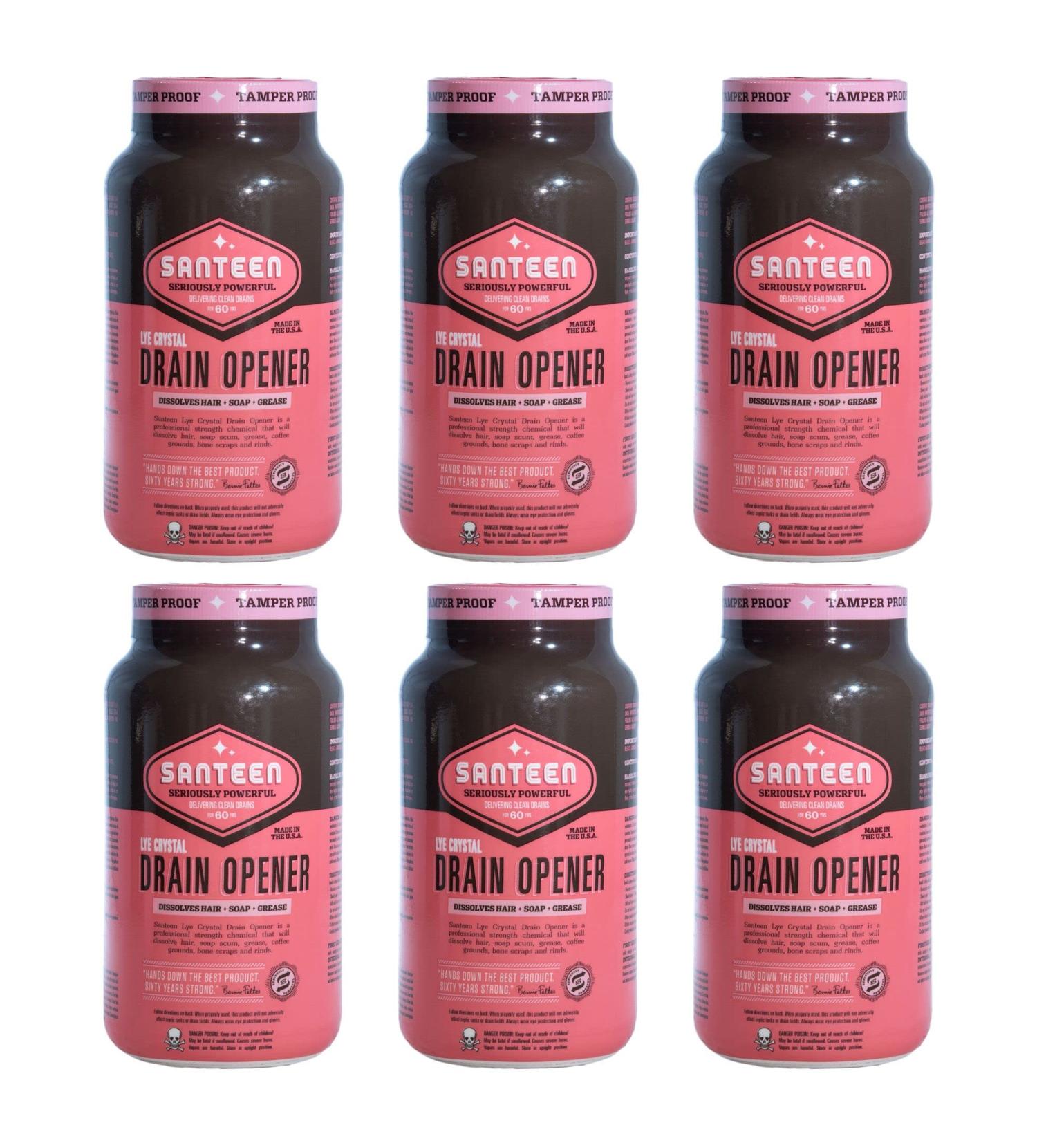 800-6 Lye Crystal Drain Opener 1lb jar- 6pk