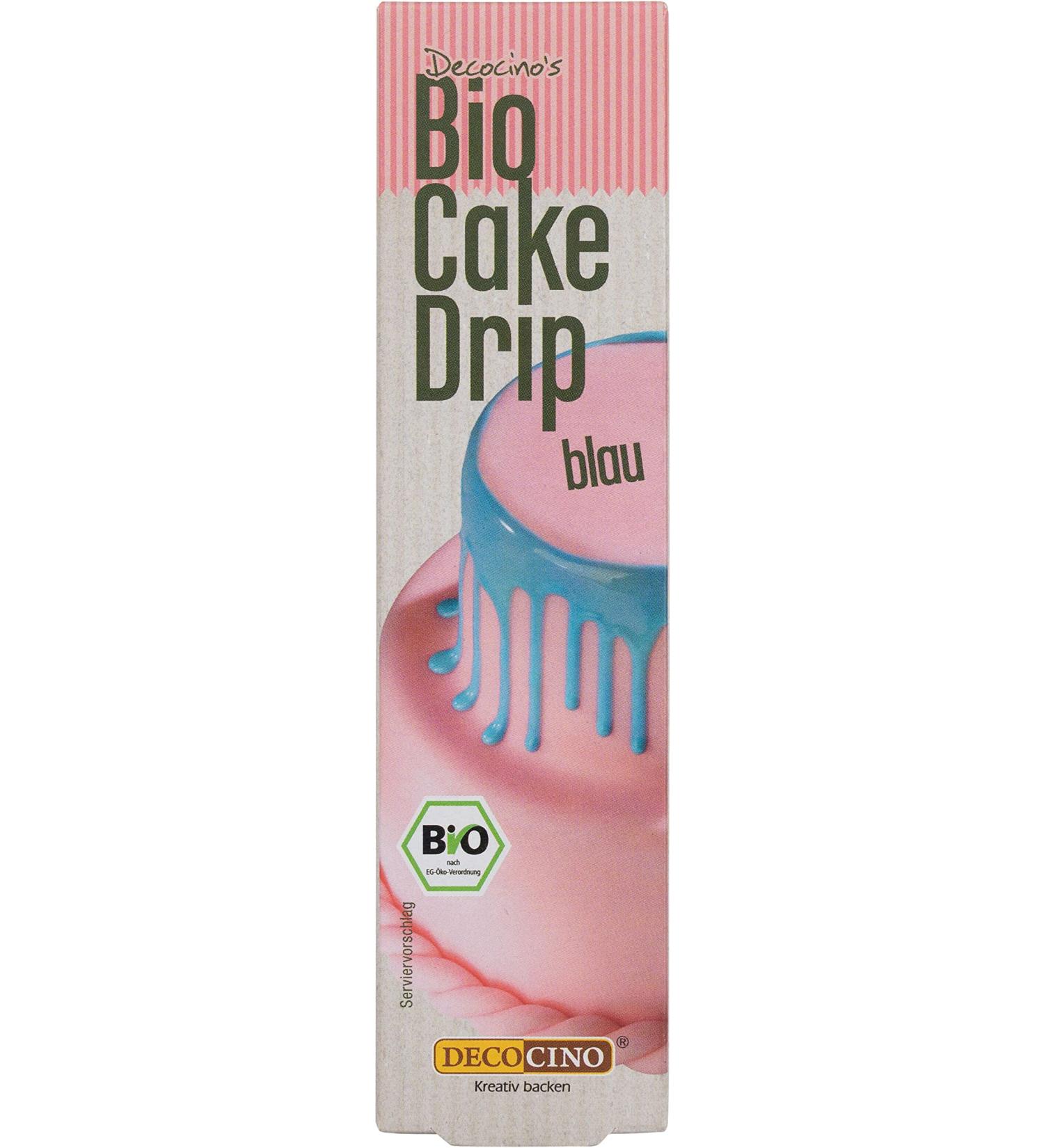Decocino Bio Cake Drip Blue - 40g | Ready-to-Use Organic Cake Glaze for Drip Cakes & Cake Pops | Palm Oil-Free - Buy Online on GoSupps.com