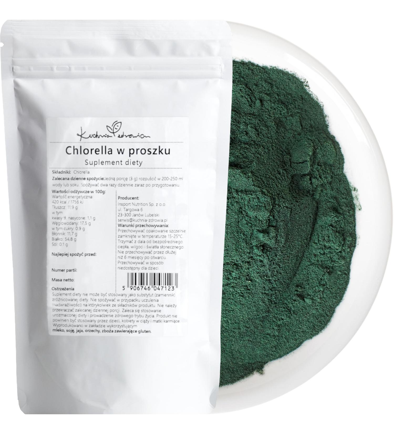  Kuchnia Zdrowia Chlorella powder - 250g per pack - Detoxification - Body cleansing - Natural - No unnecessary additives - Ziplock packaging. - Buy Online on GoSupps.com