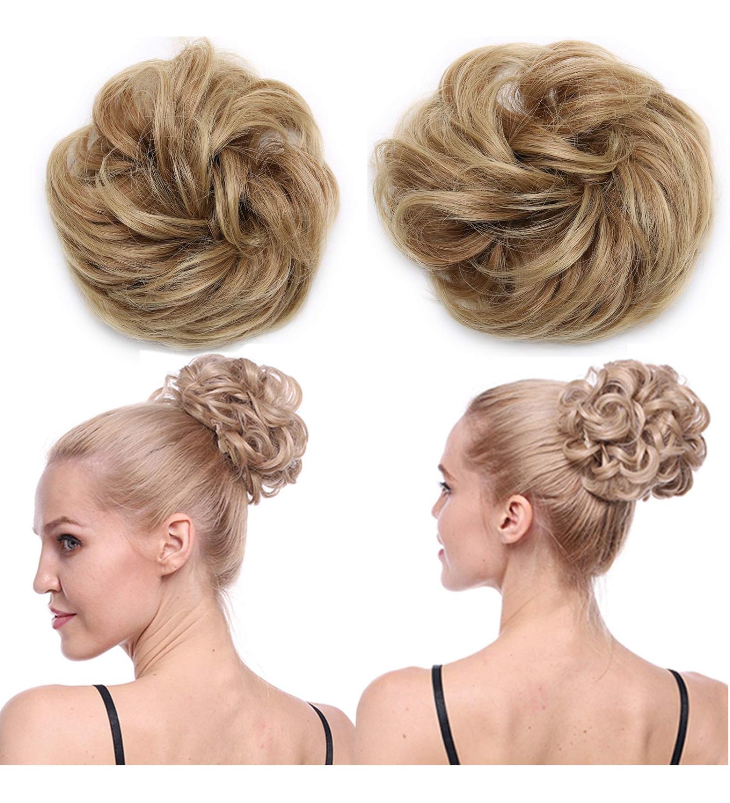 Sego Hair Part Dutt Hair Tie - Thick Hair Extensions for Voluminous Updos | Light Brown & Ash Blonde Mix #12T24 - Buy Online on GoSupps.com