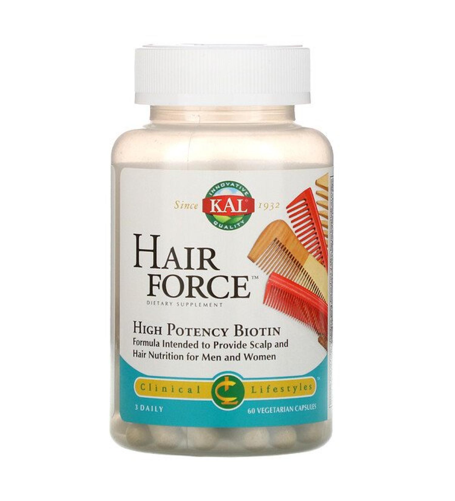 KAL Hair Force High Potency Biotin 60 Vegetarian Capsules