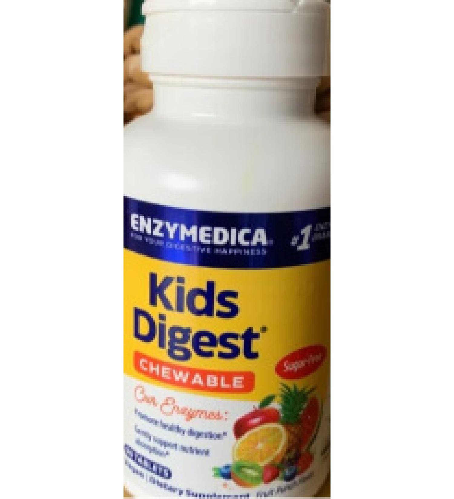 Kids Digest Chewable Digestive Enzymes Fruit Punch 90 Chewable Tablets