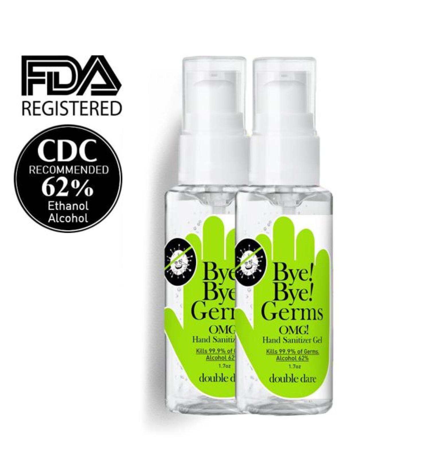 Double Dare Bye! Bye! Germs Hand Sanitizer Gel 50ml - 2 Pack | Germ Protection & Moisturizing - Buy Online on GoSupps.com
