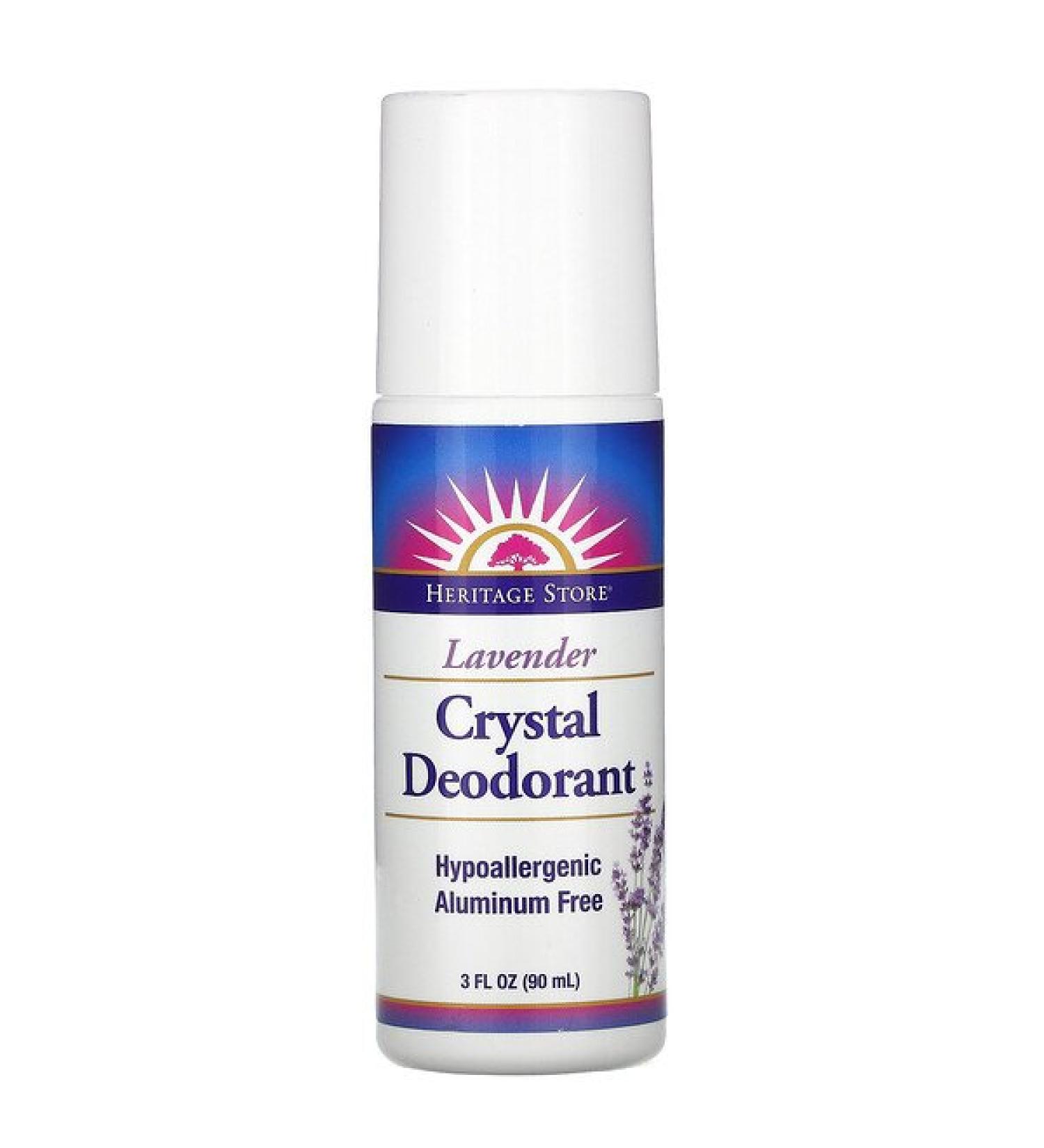 Heritage Store Crystal Deodorant Lavender 3 fl oz (90 ml)