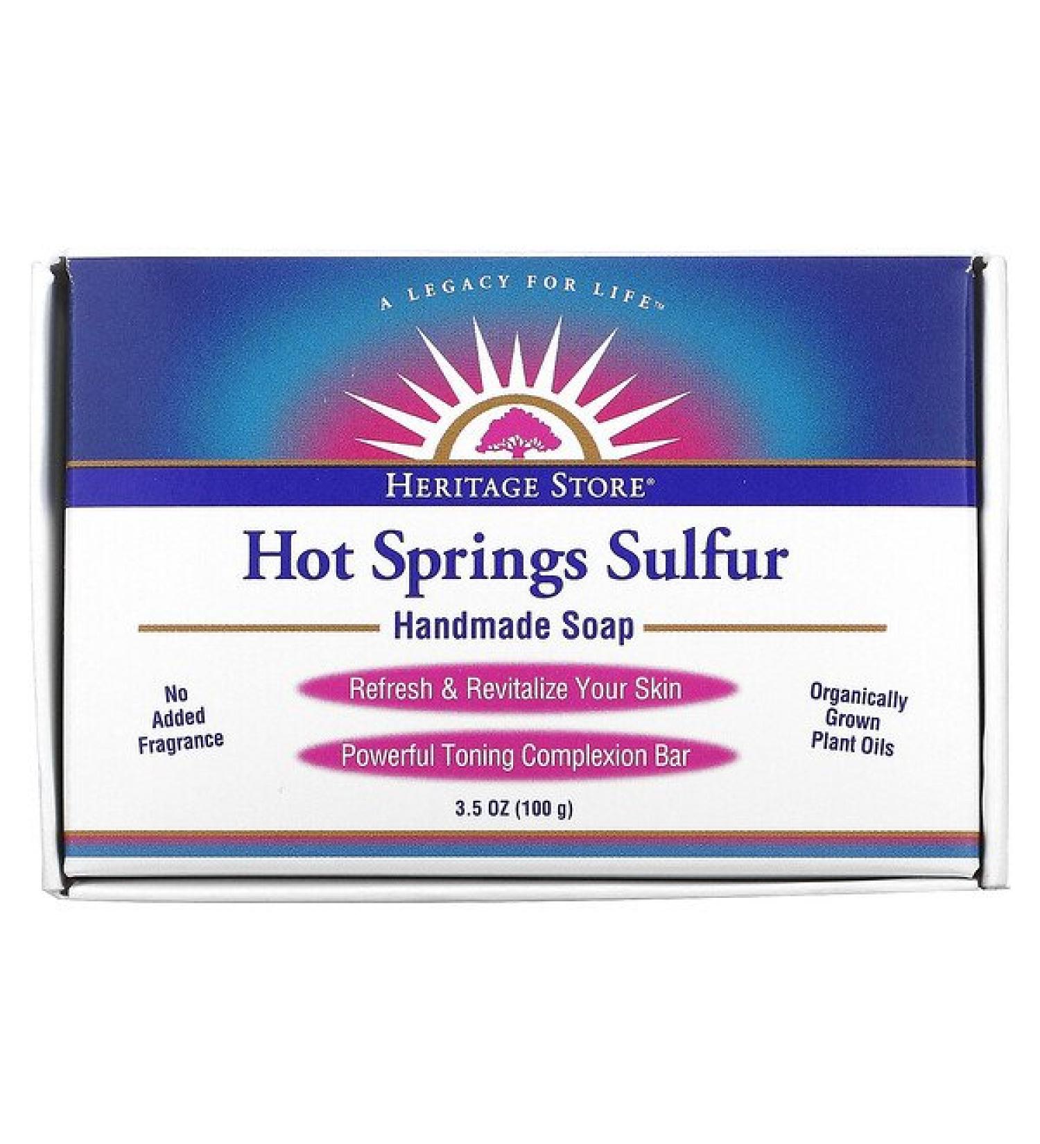 Heritage Store Hot Springs Sulfur Handmade Soap 3.5 oz (100 g)