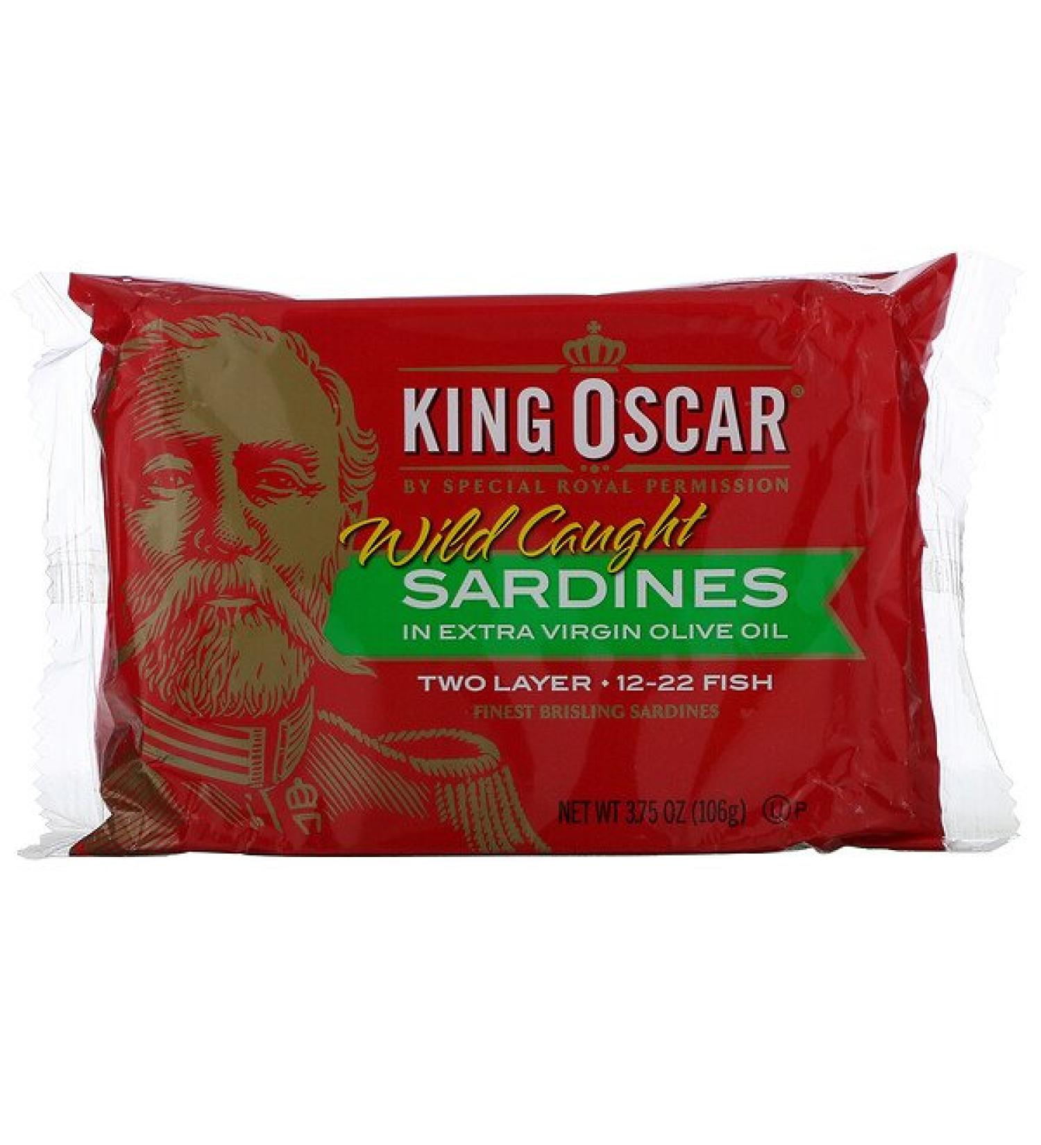 King Oscar Wild Caught Sardines In Extra Virgin Olive Oil 3.75 oz (106 g)