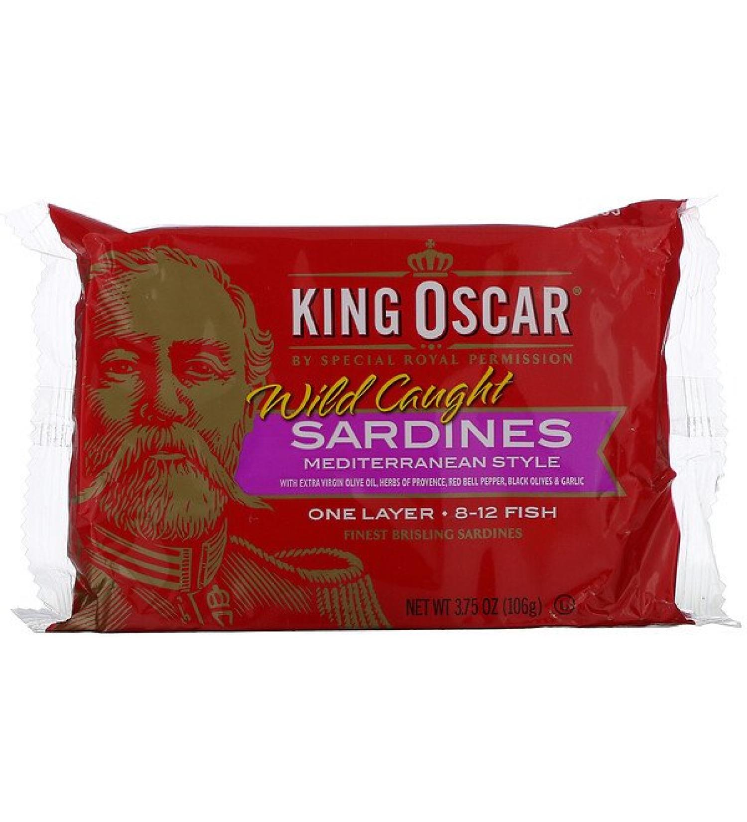 King Oscar Wild Caught Sardines Mediterranean Style 3.75 oz (106 g)