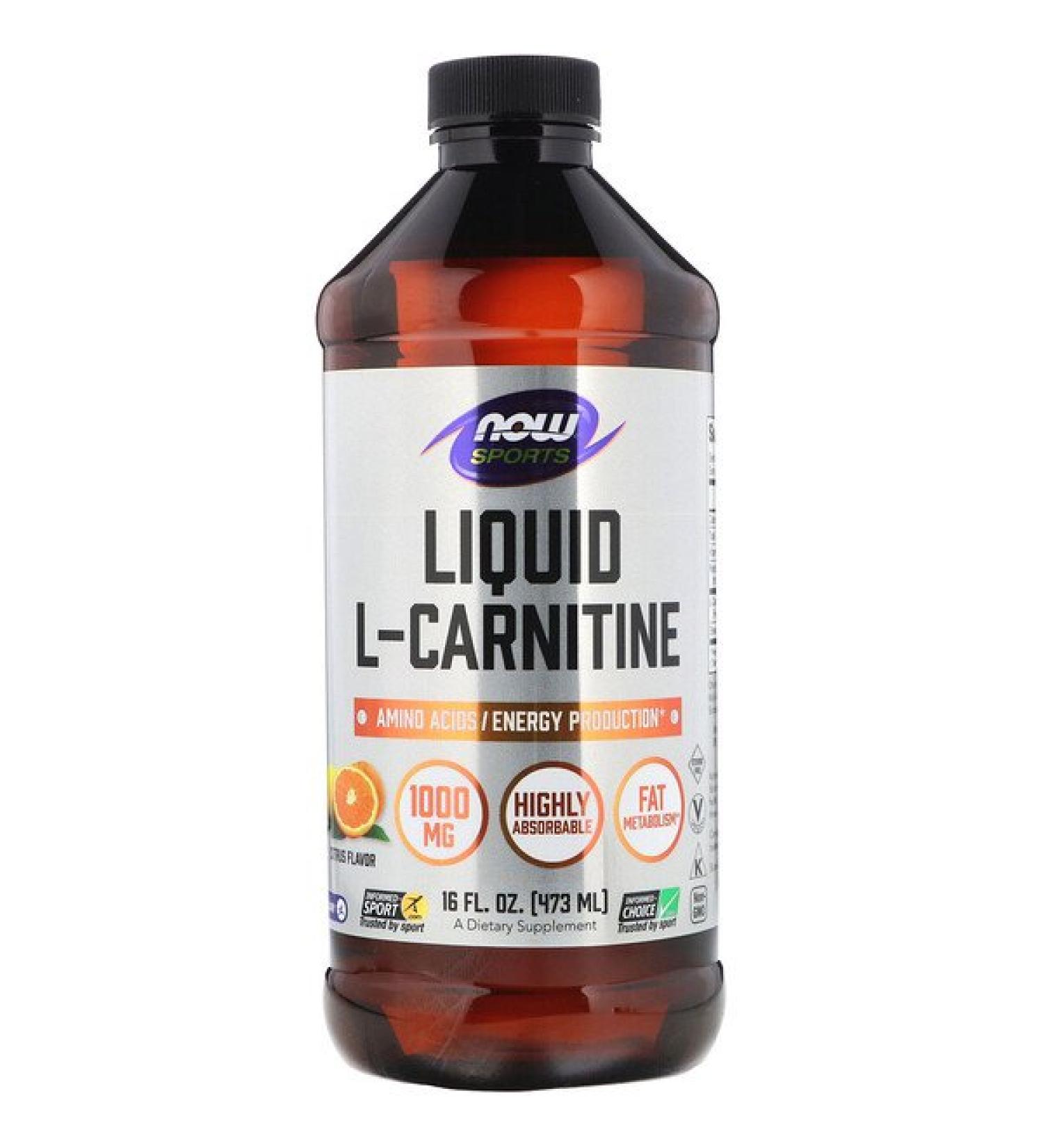 Now Foods Sports L-Carnitine Liquid Citrus 1000 mg 16 fl oz (473 ml)
