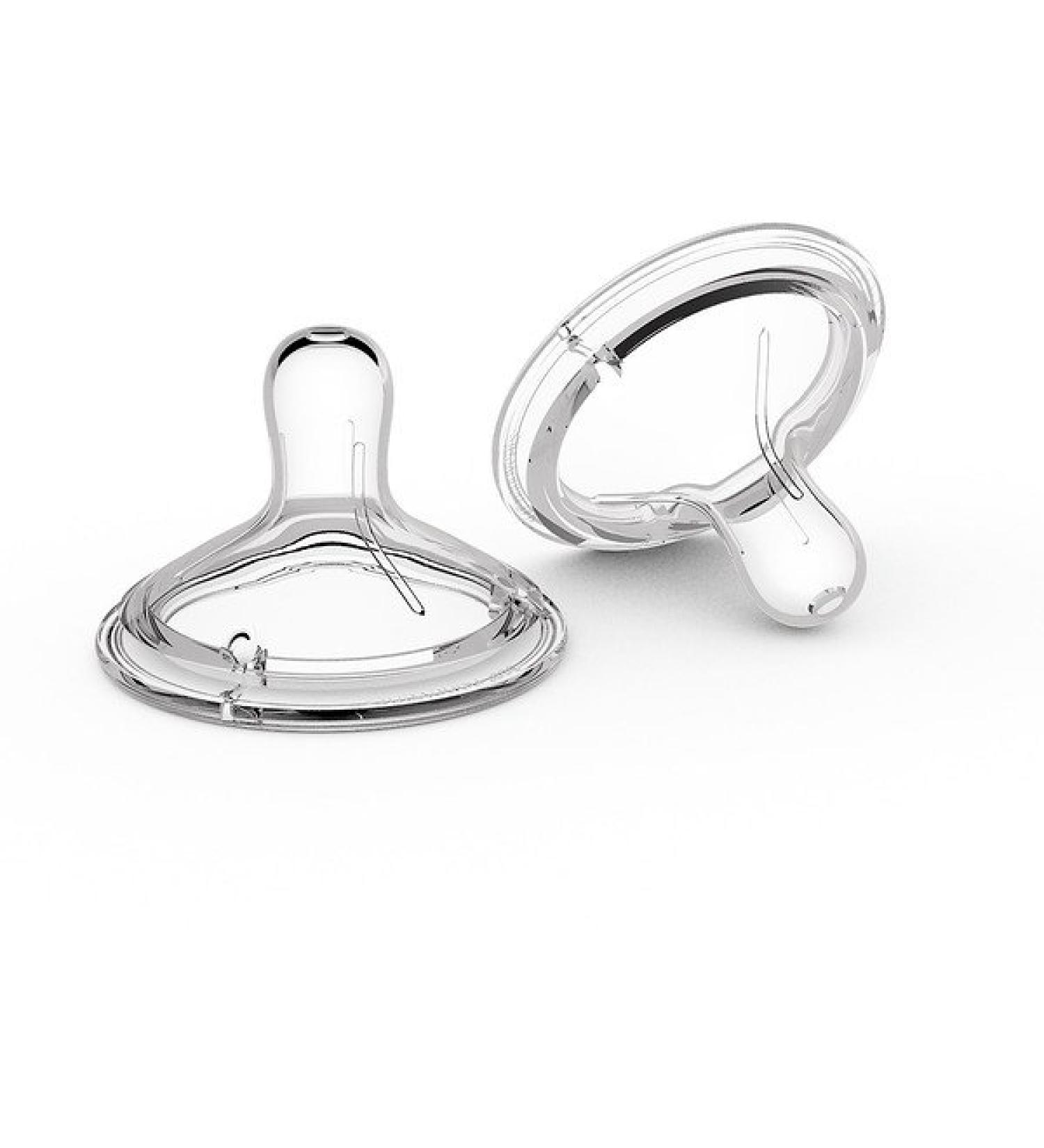 Nanobebe Silicone Nipples 0+ Months Slow Flow 2 Pack