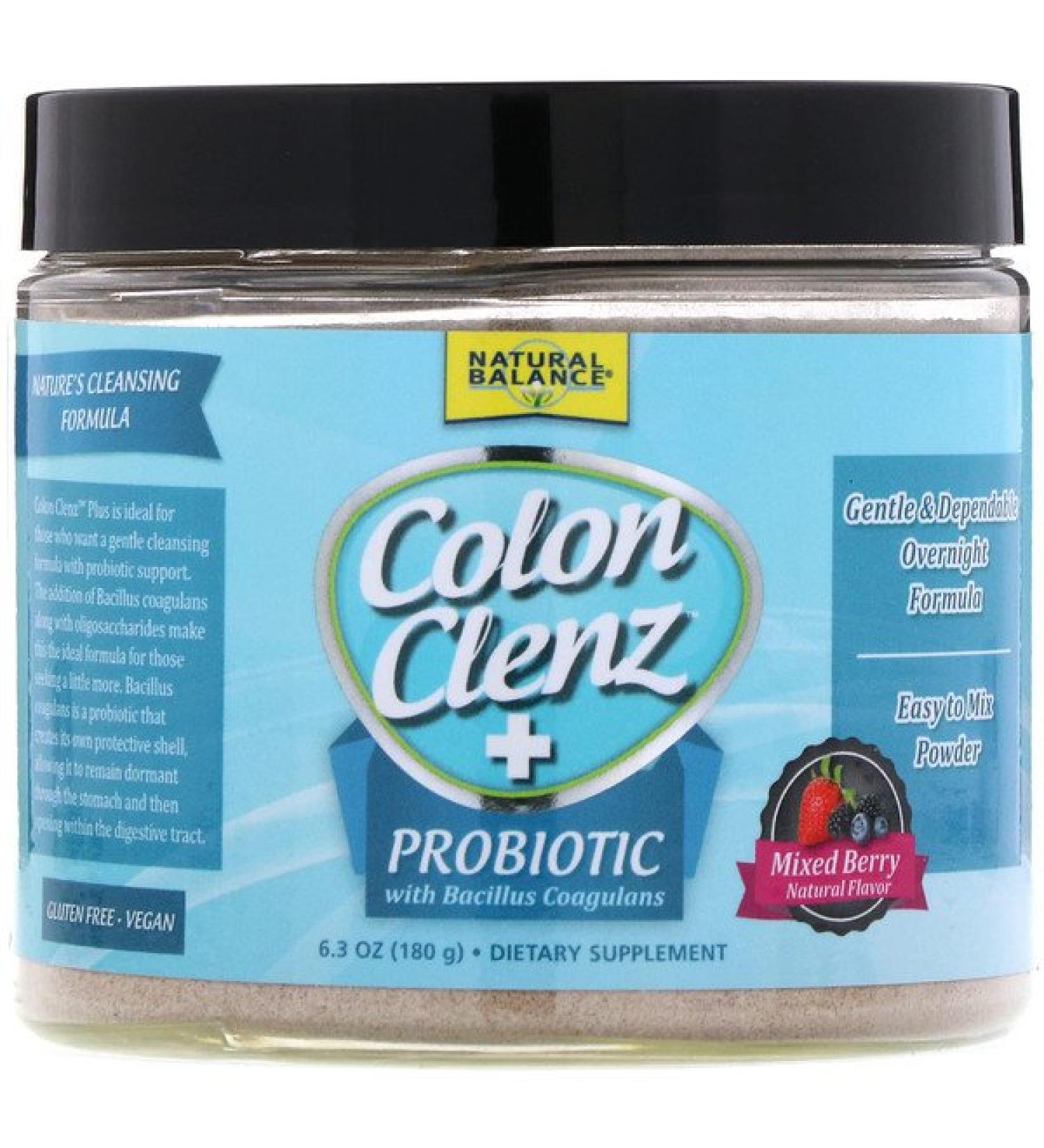 Natural Balance Colon Clenz + Probiotic with Bacillus Coagulans Mixed Berry 6.3 oz (180 g)