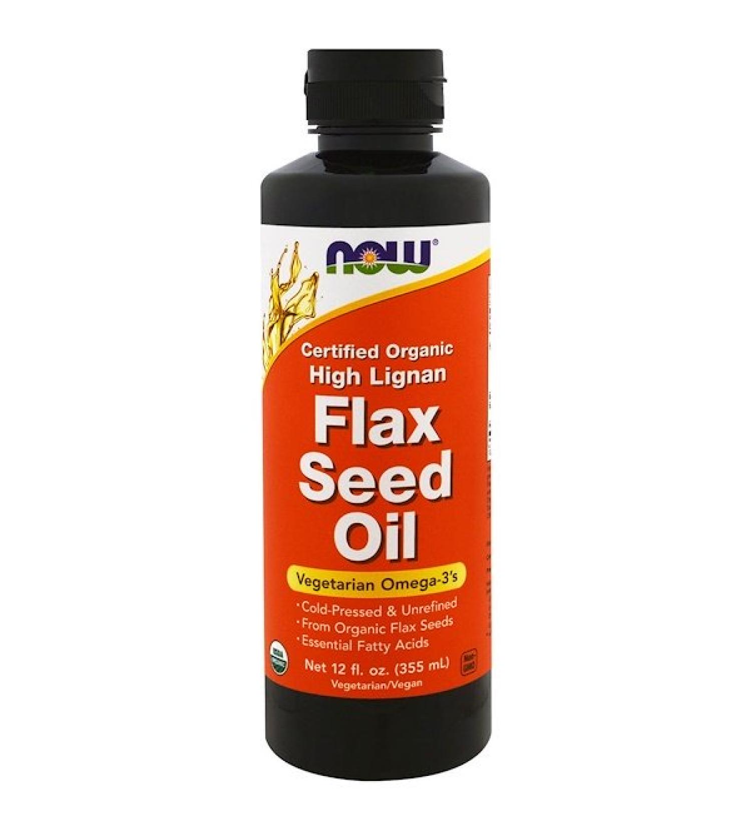 Now Foods Certified Organic High Lignan Flax Seed Oil 12 fl oz (355 ml)