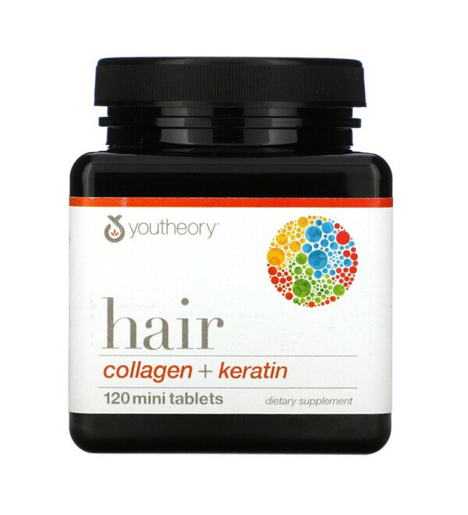 Youtheory Hair Collagen + Keratin 120 Mini Tablets