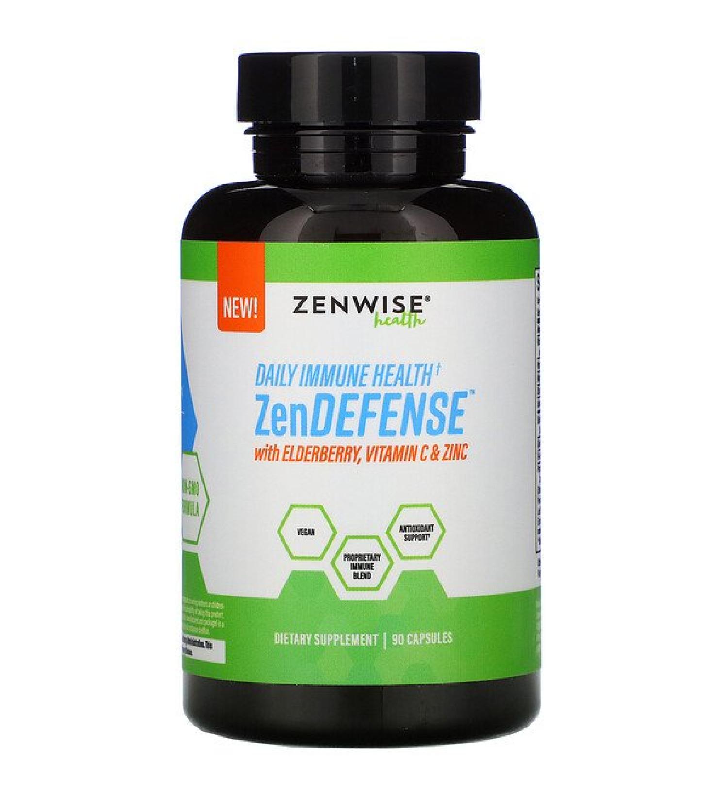 Zenwise Health ZenDEFENSE with Elderberry Vitamin C & Zinc 90 Capsules