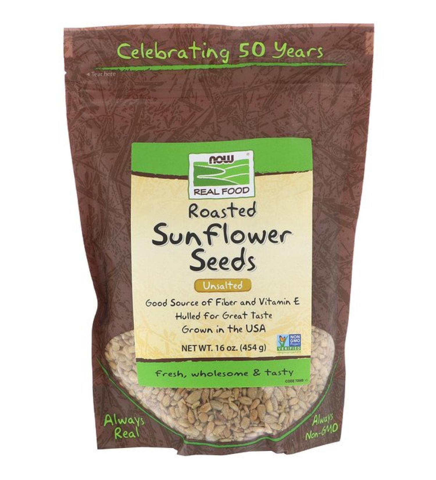 Now Foods Roasted Sunflower Seeds Unsalted 16 oz (454 g)