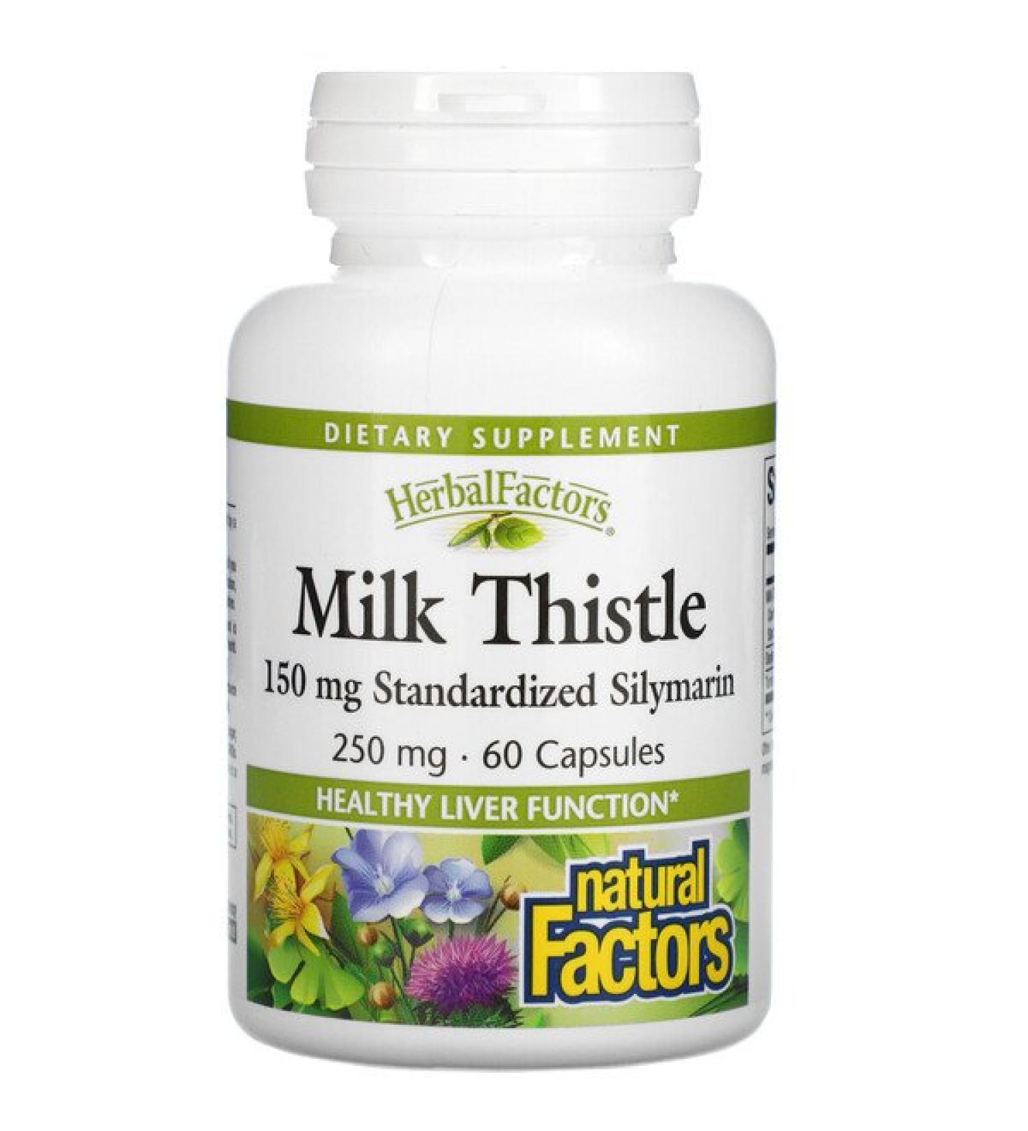 Natural Factors Herbal Factors Milk Thistle 250 mg 60 Capsules